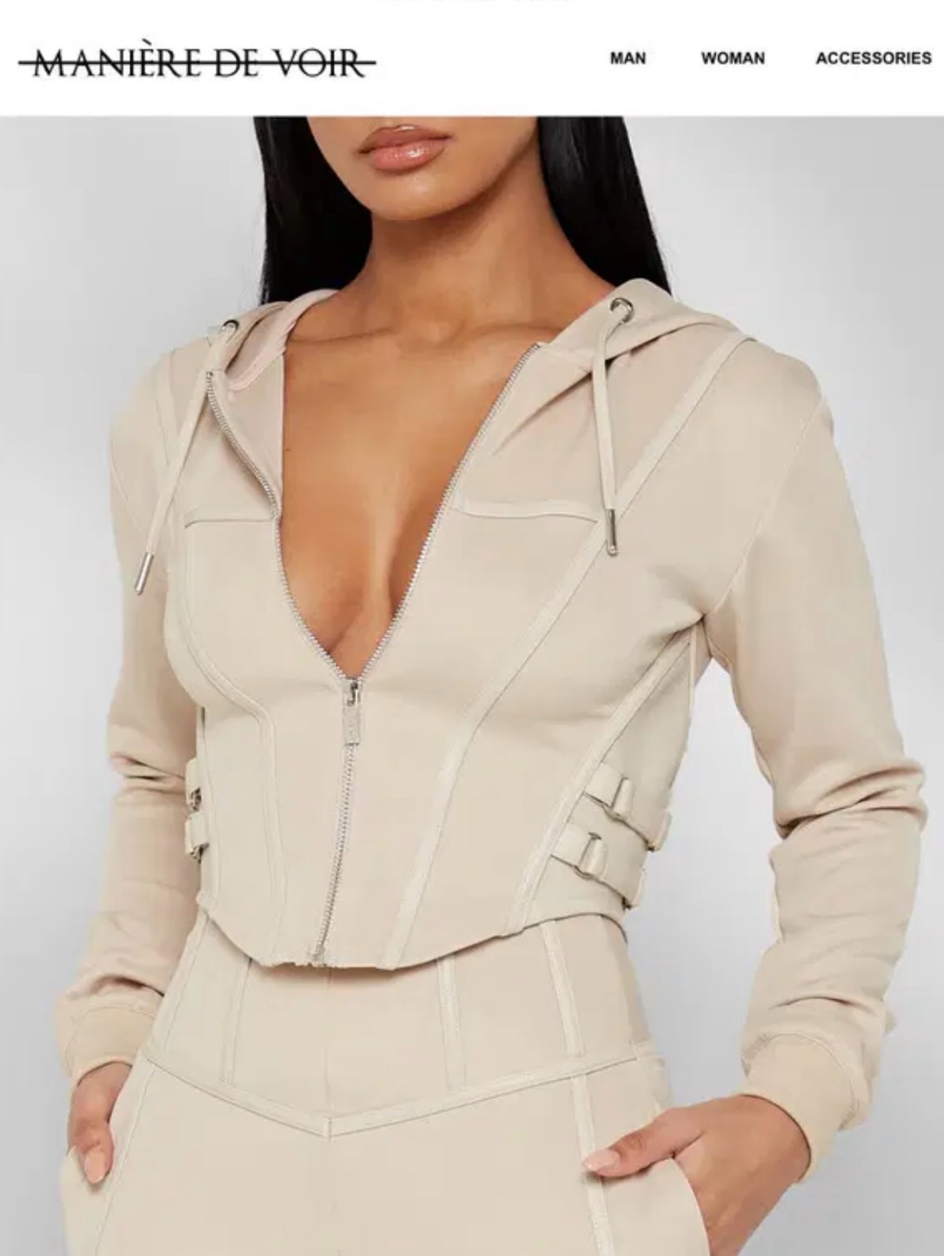 Manière De Voir Corset Hoodie Jacket