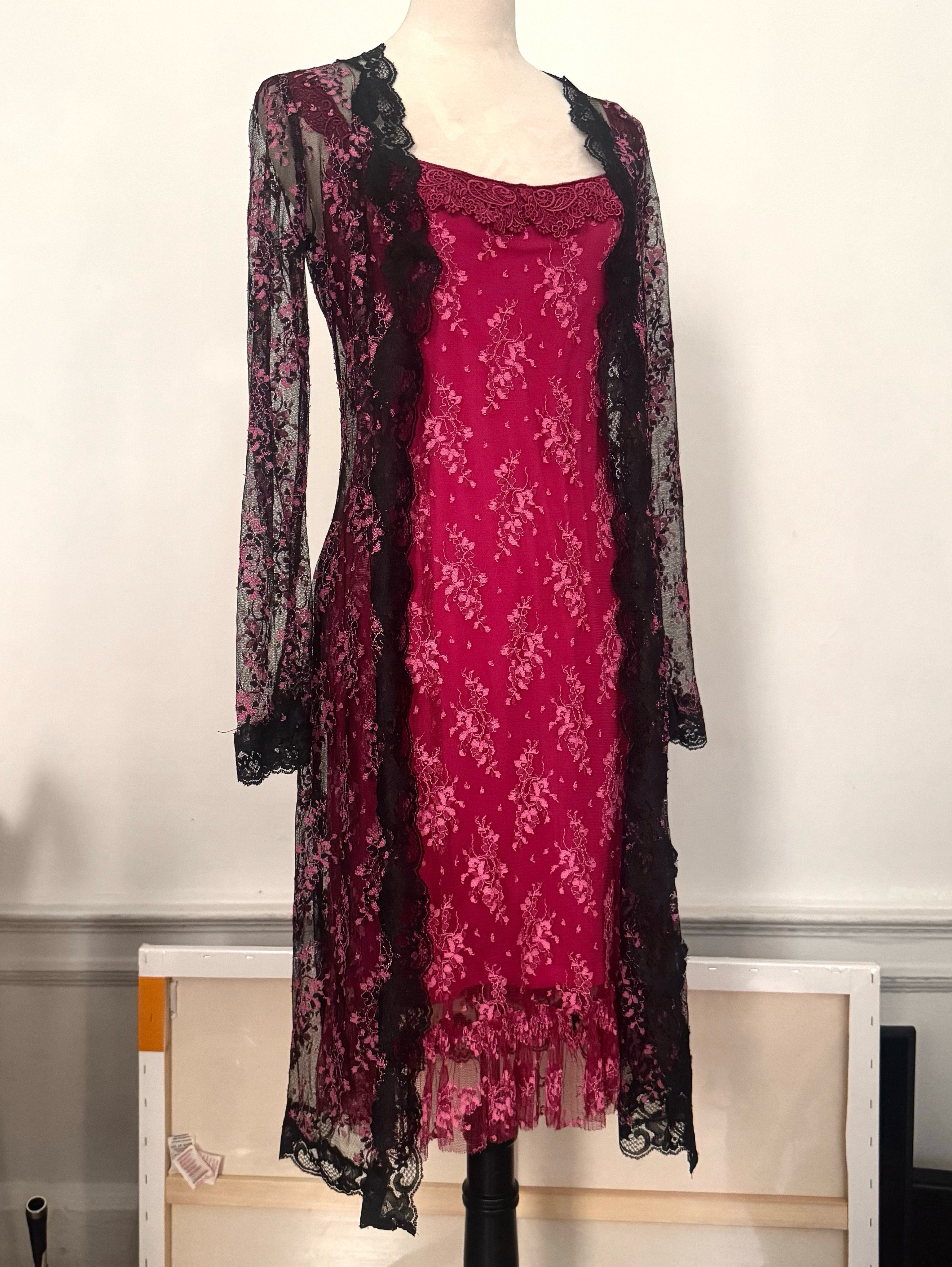 Vintage Betsey Johnson Lace Dress & Duster Set