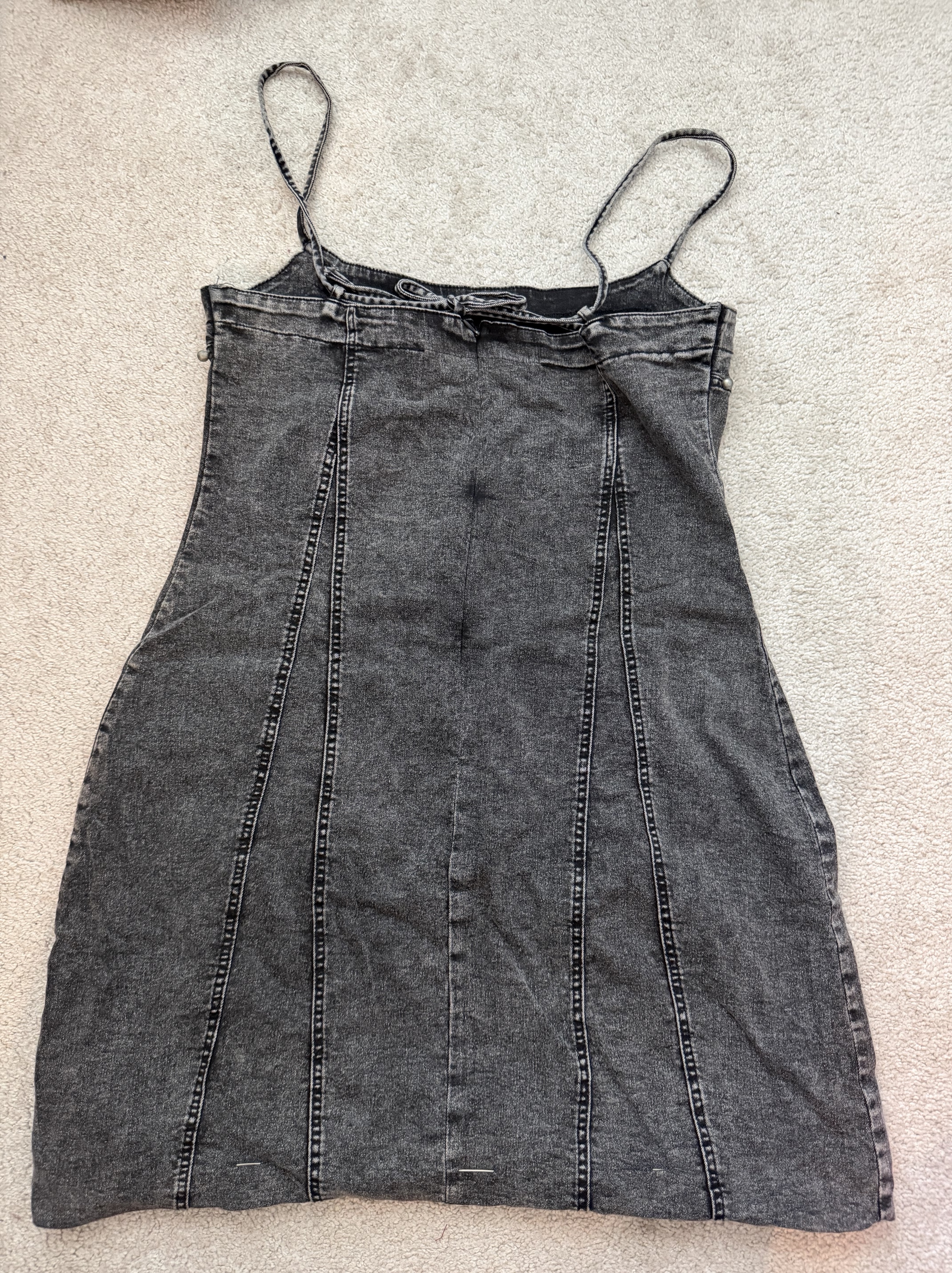 Black Denim Studded Mini Dress by Unbranded | Pickle