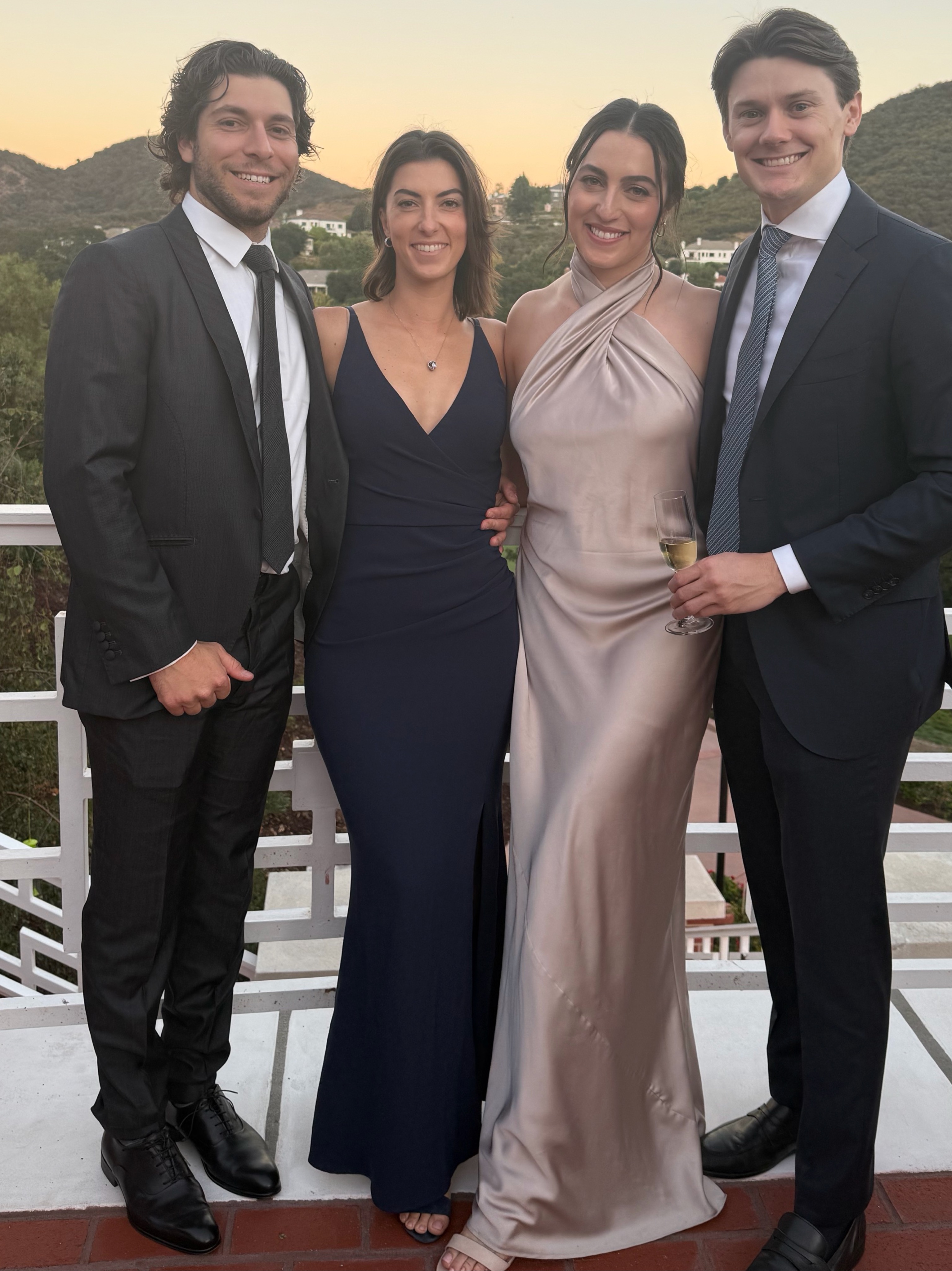 Navy Blue Wrap V-Neck Maxi Dress