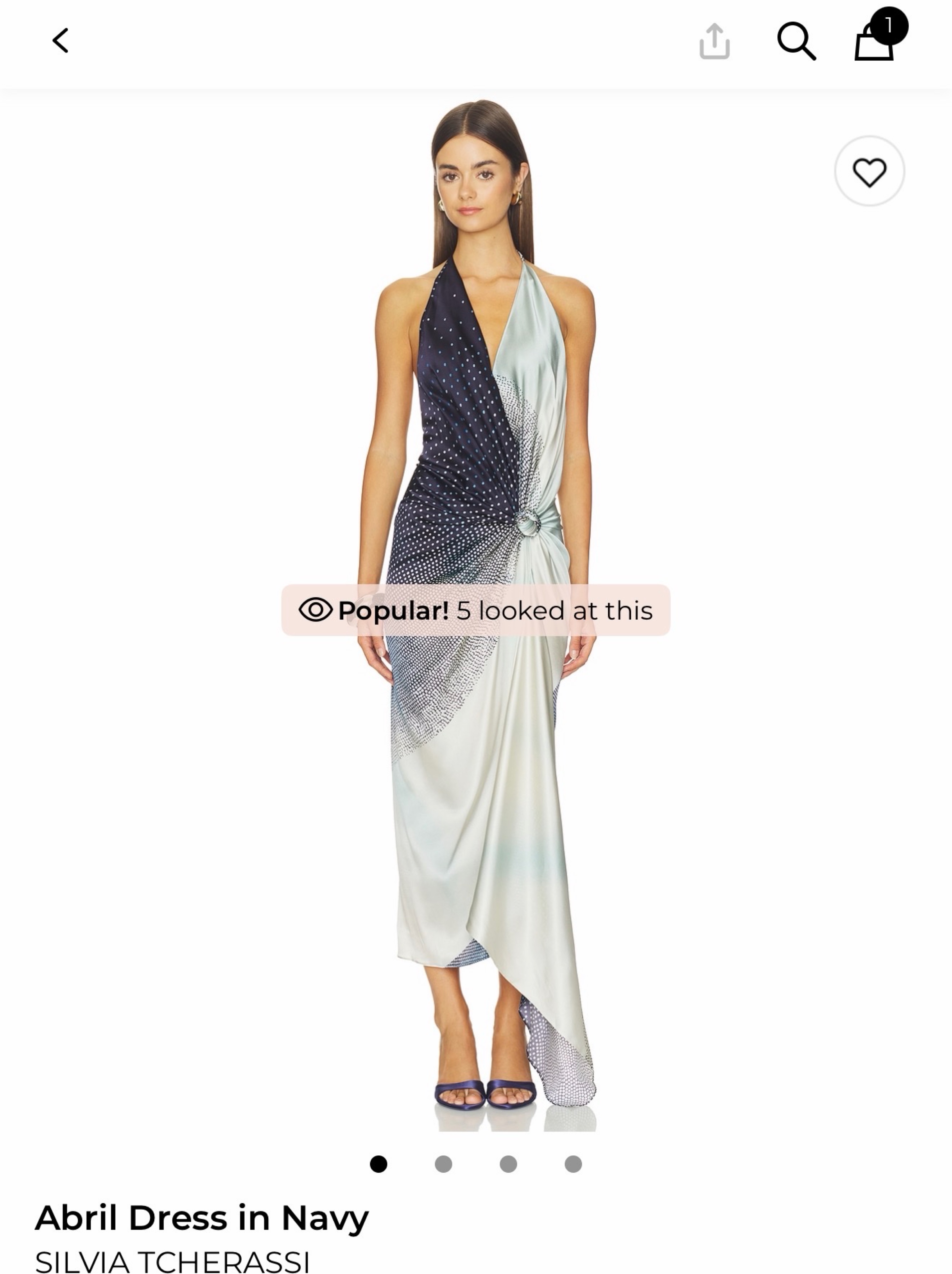 Silvia Tcherassi Navy Halter Midi Dress