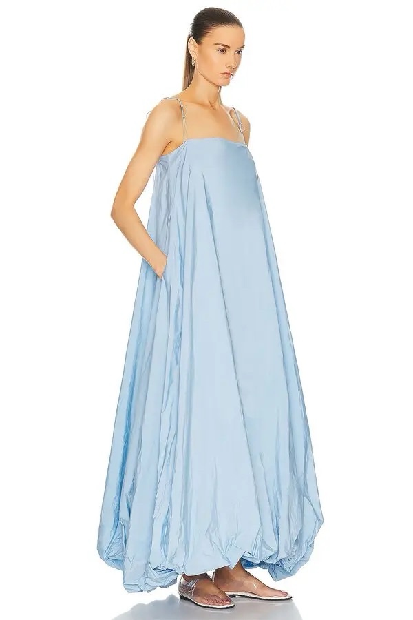 chiffon dresses Floral Printed Chiffon Long Sleeve Gown 2 / Sky Blue/Multi