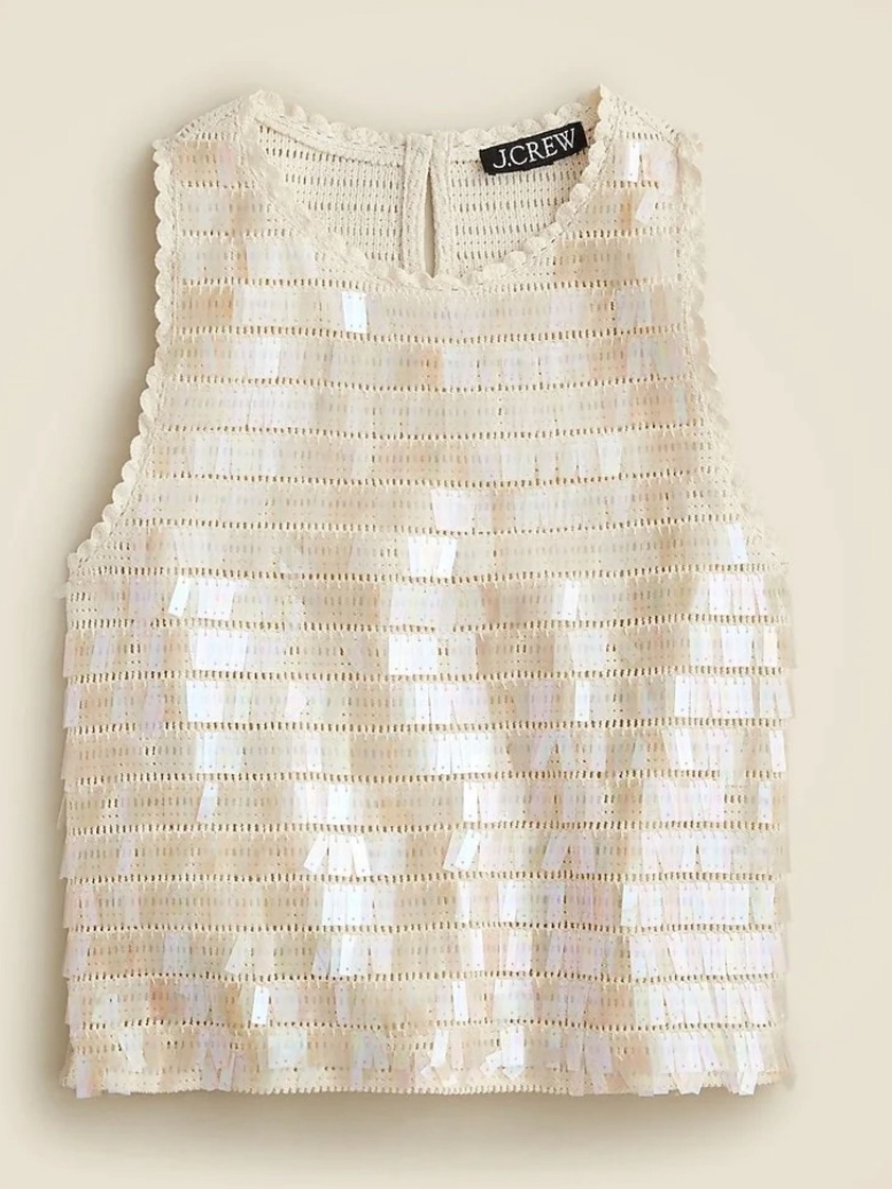 J Crew crochet sequin top