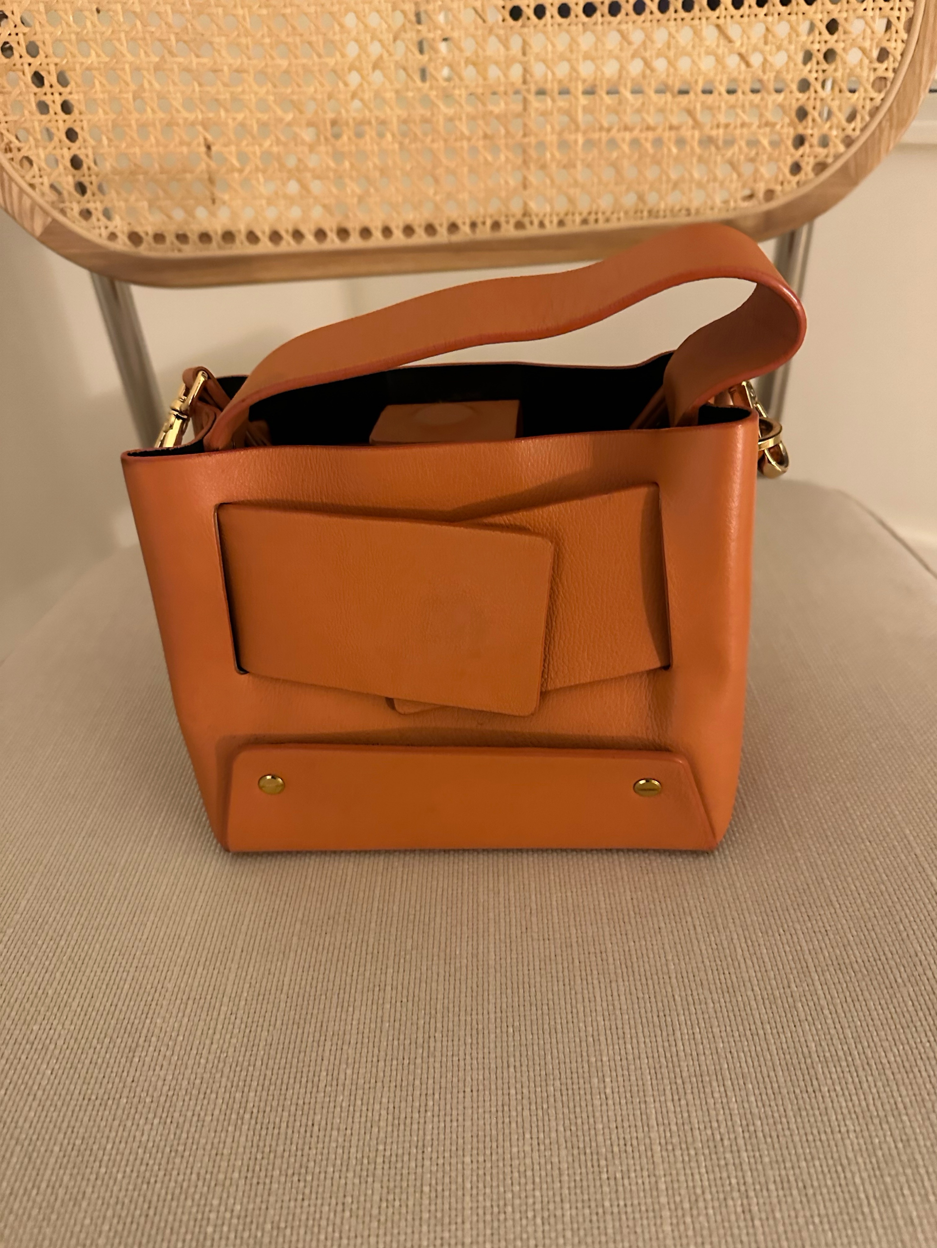 Orange leather mini bag