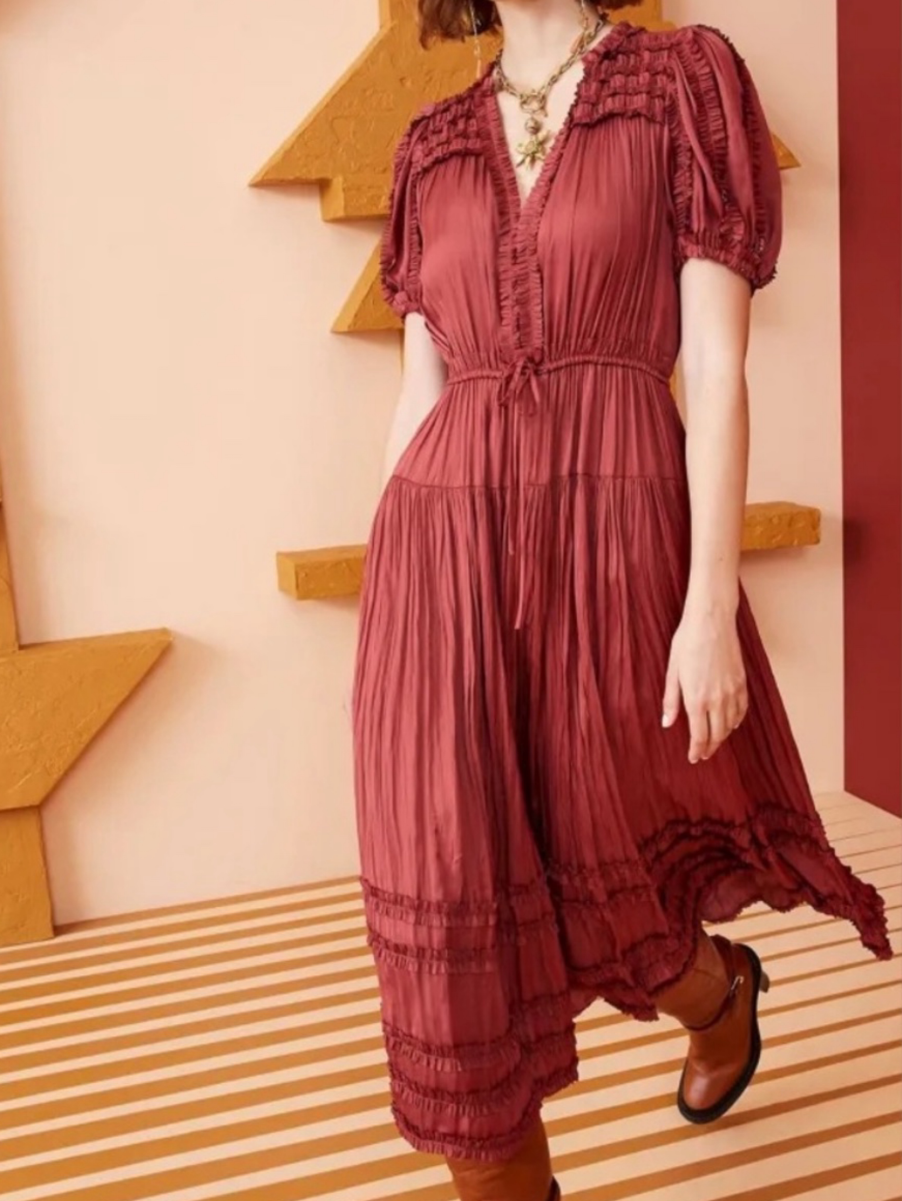 Ulla Johnson Burnt Orange satin dress