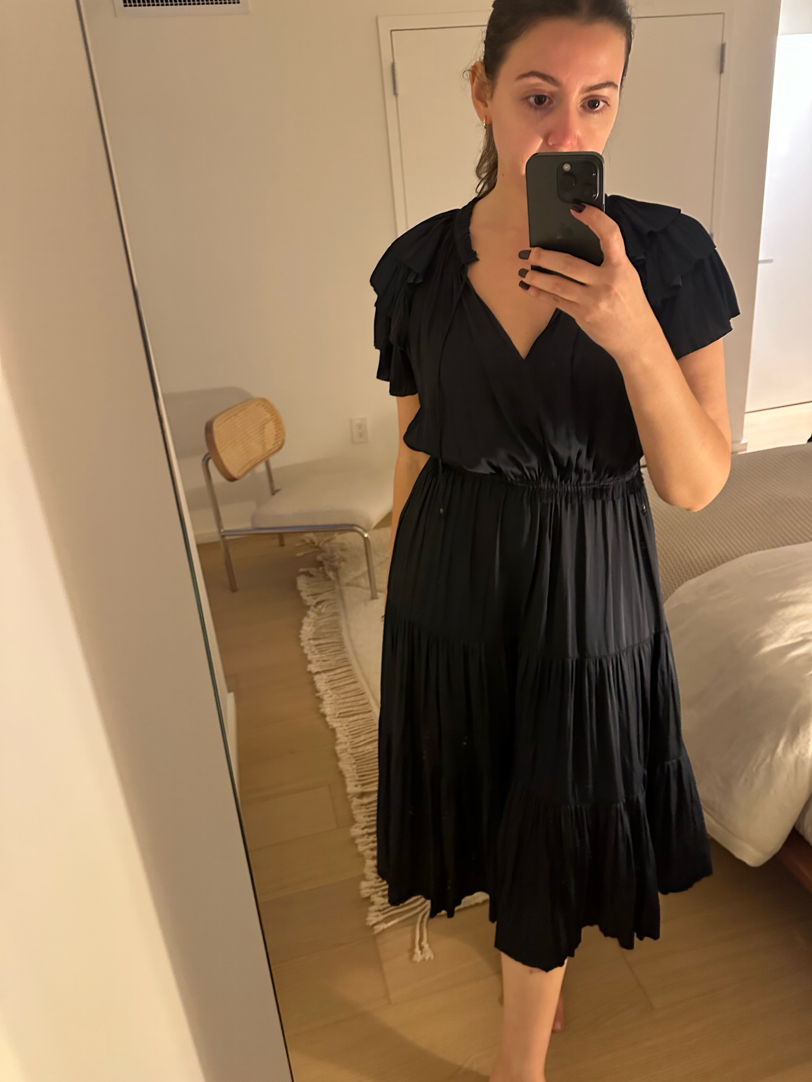 Ulla Johnson Isadora Navy Satin dress