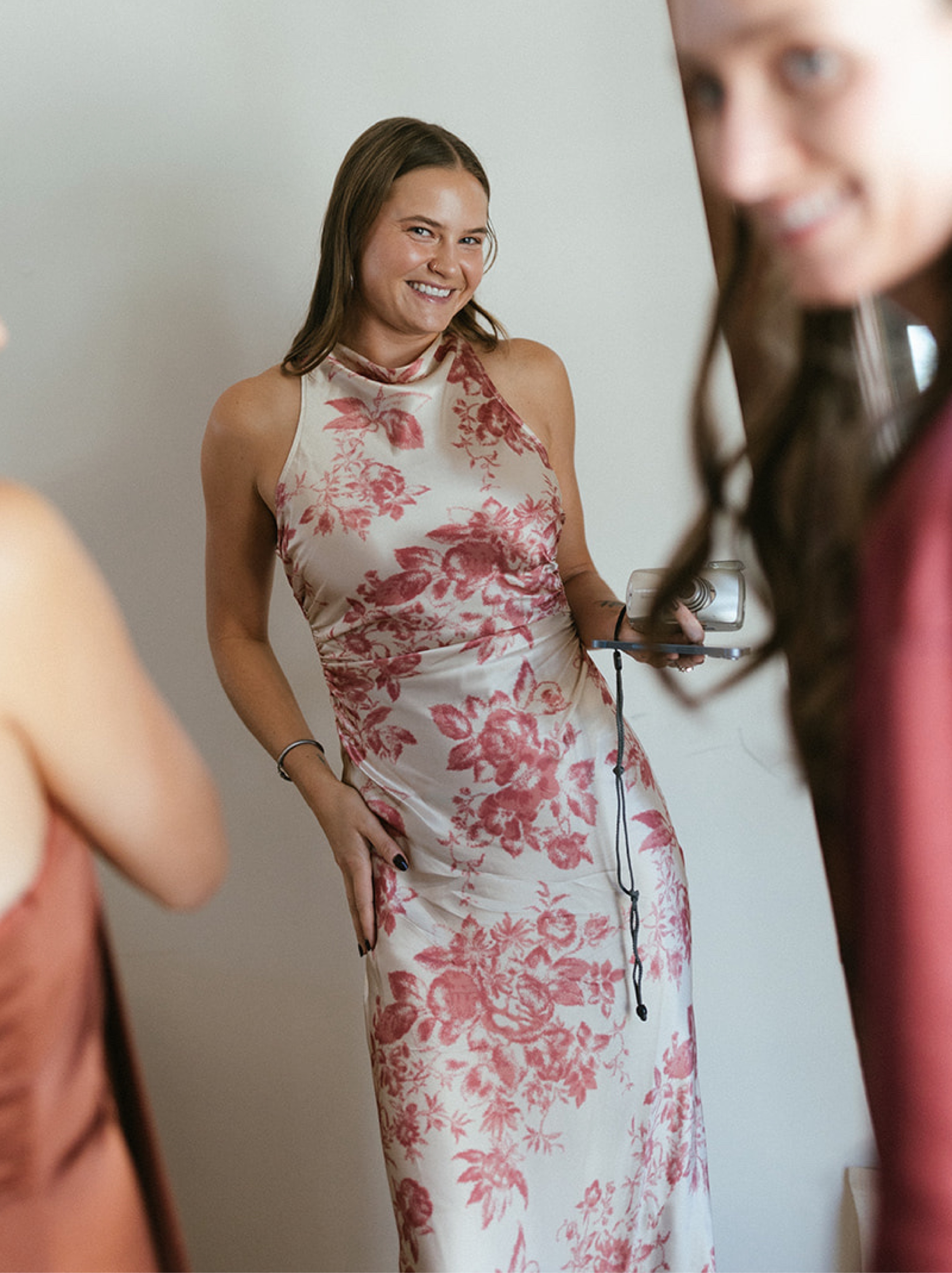 Reformation Anaiis Silk Dress Pink