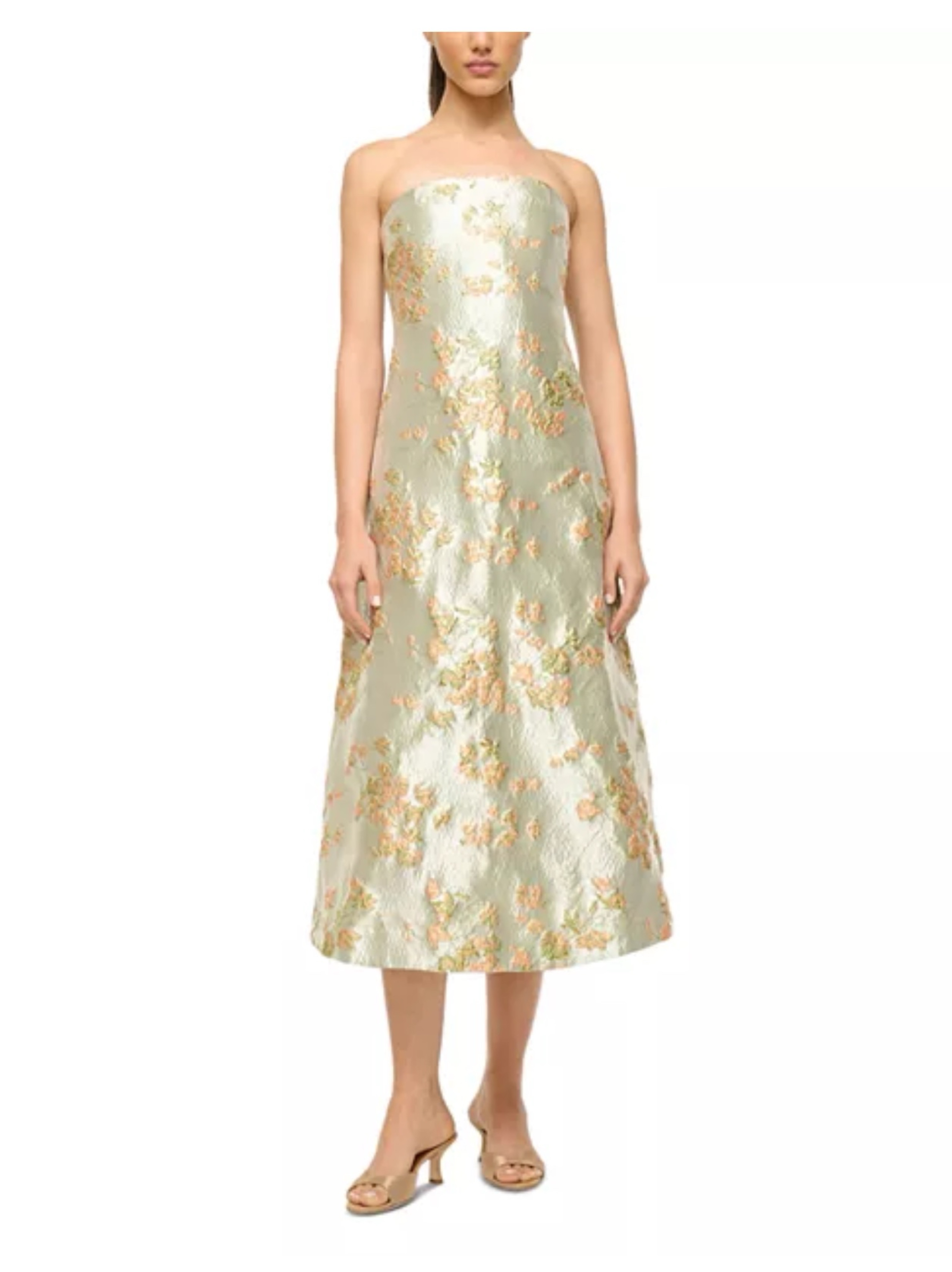 STAUD Kennedy Metallic Midi Dress