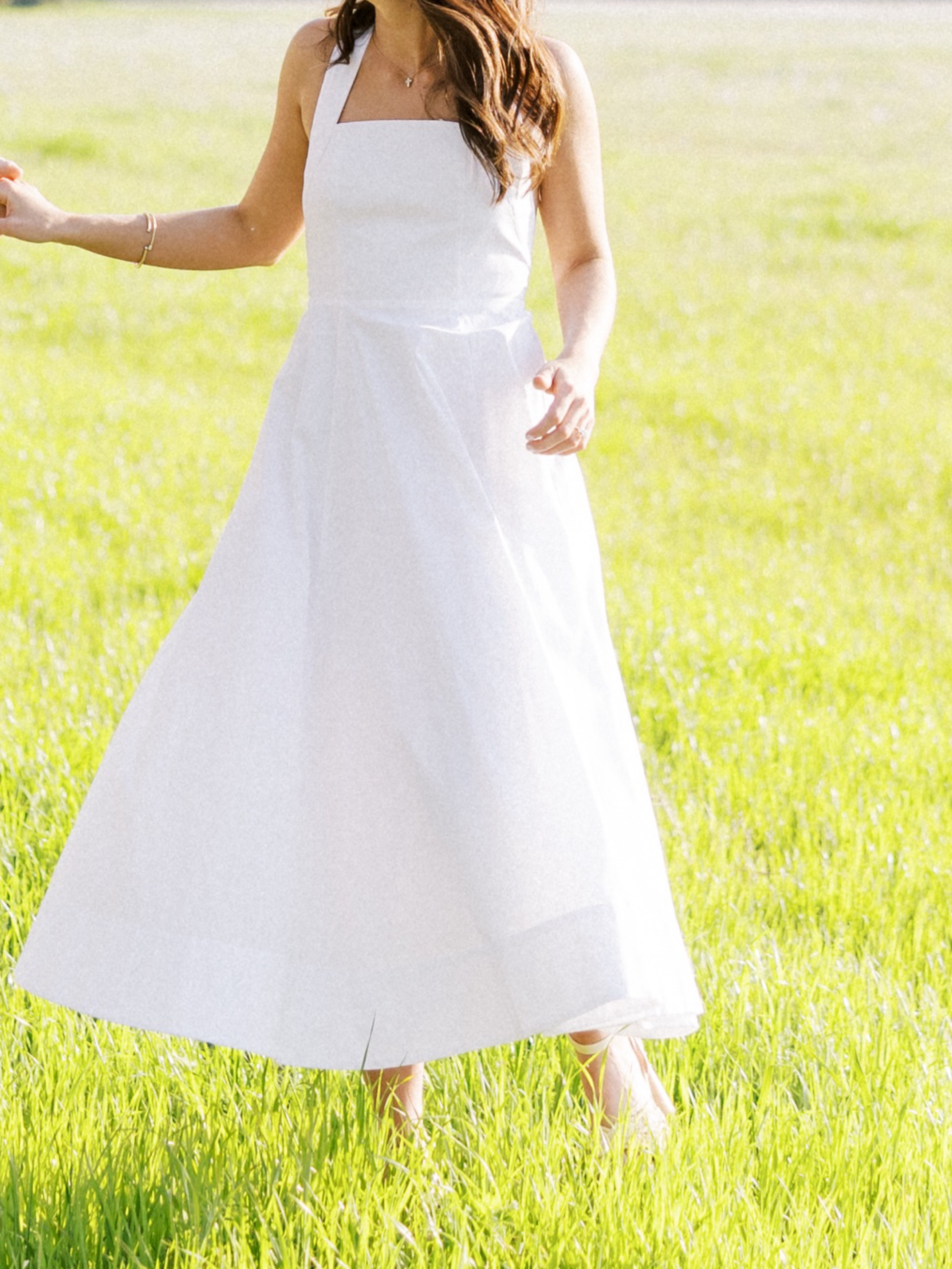 STAUD White Midi Dress