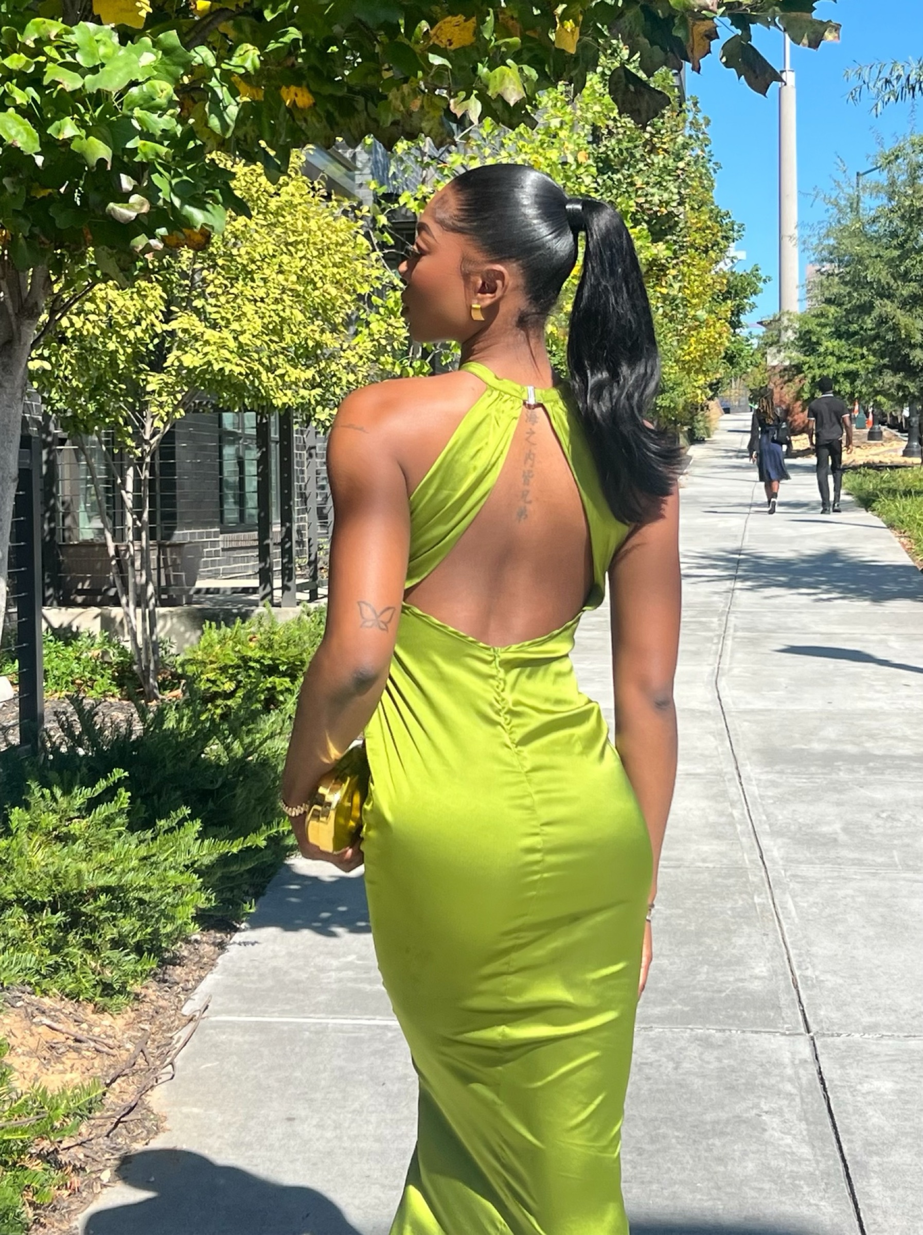 lime green backless dress Neon Yellow Halter Maxi by Fashion Nova Morana dress