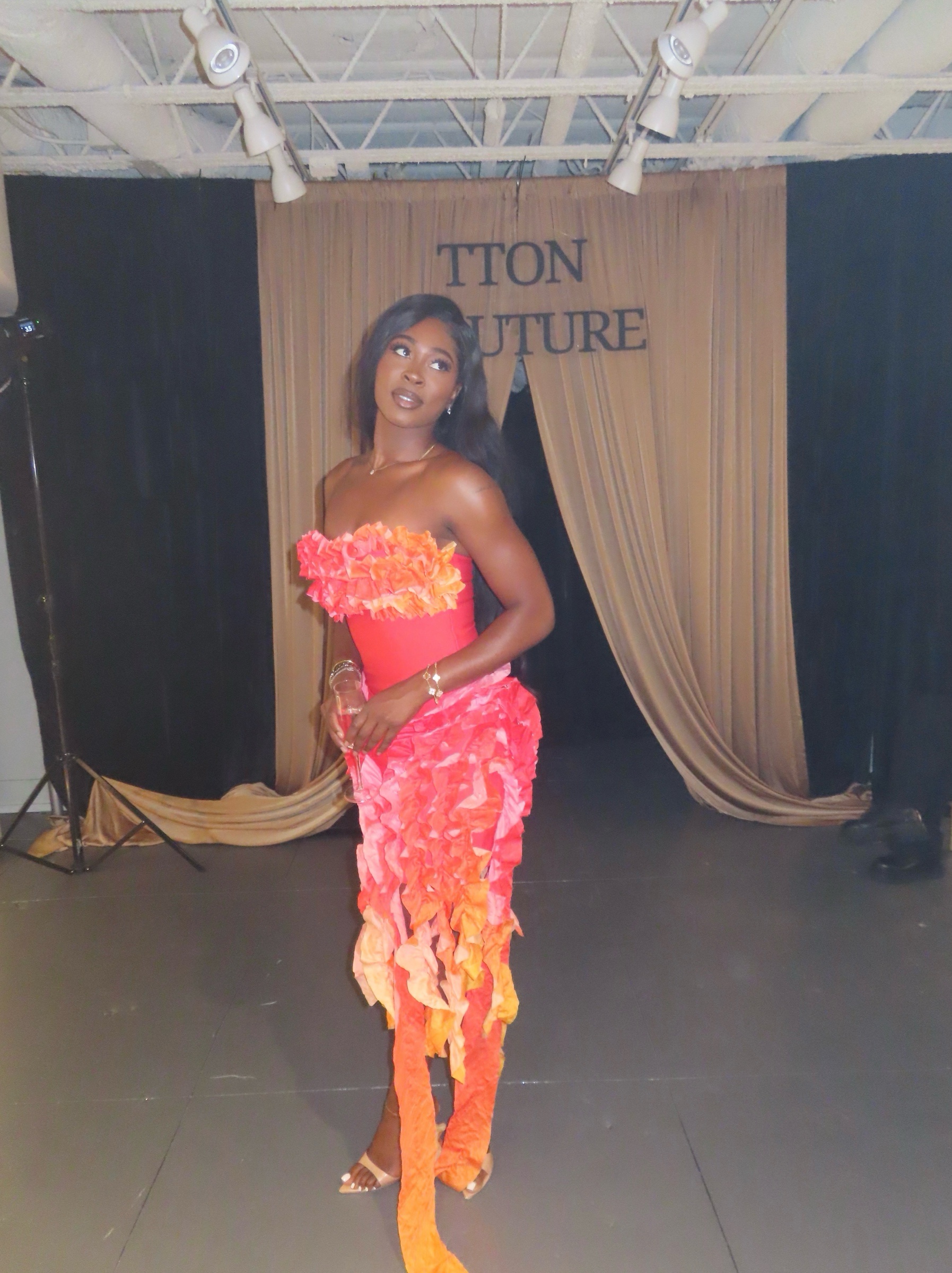 Coral Ruffled Strapless Mini Dress by Akira | Pickle