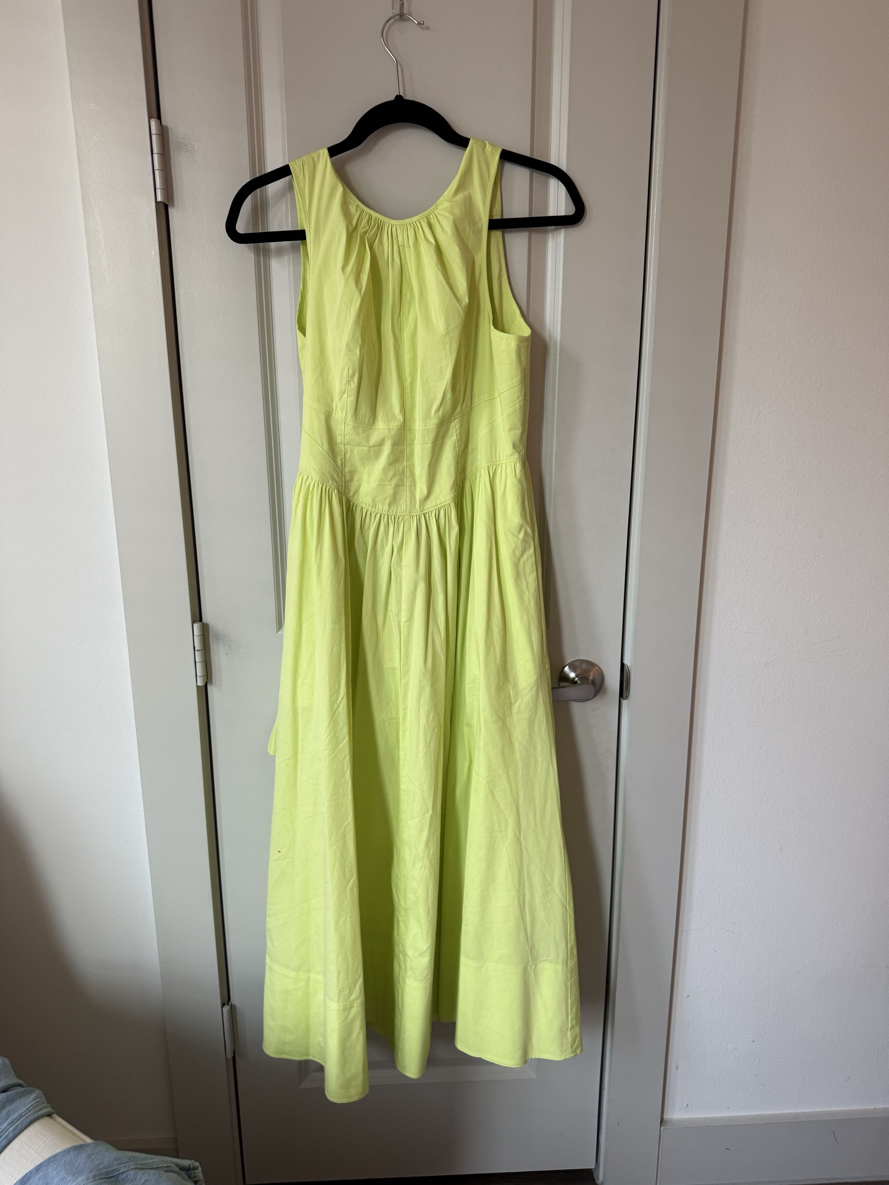 lime green dress target S Cushnie x Target Neon Lime Green Side Slit Strapless Ruched Midi Dress