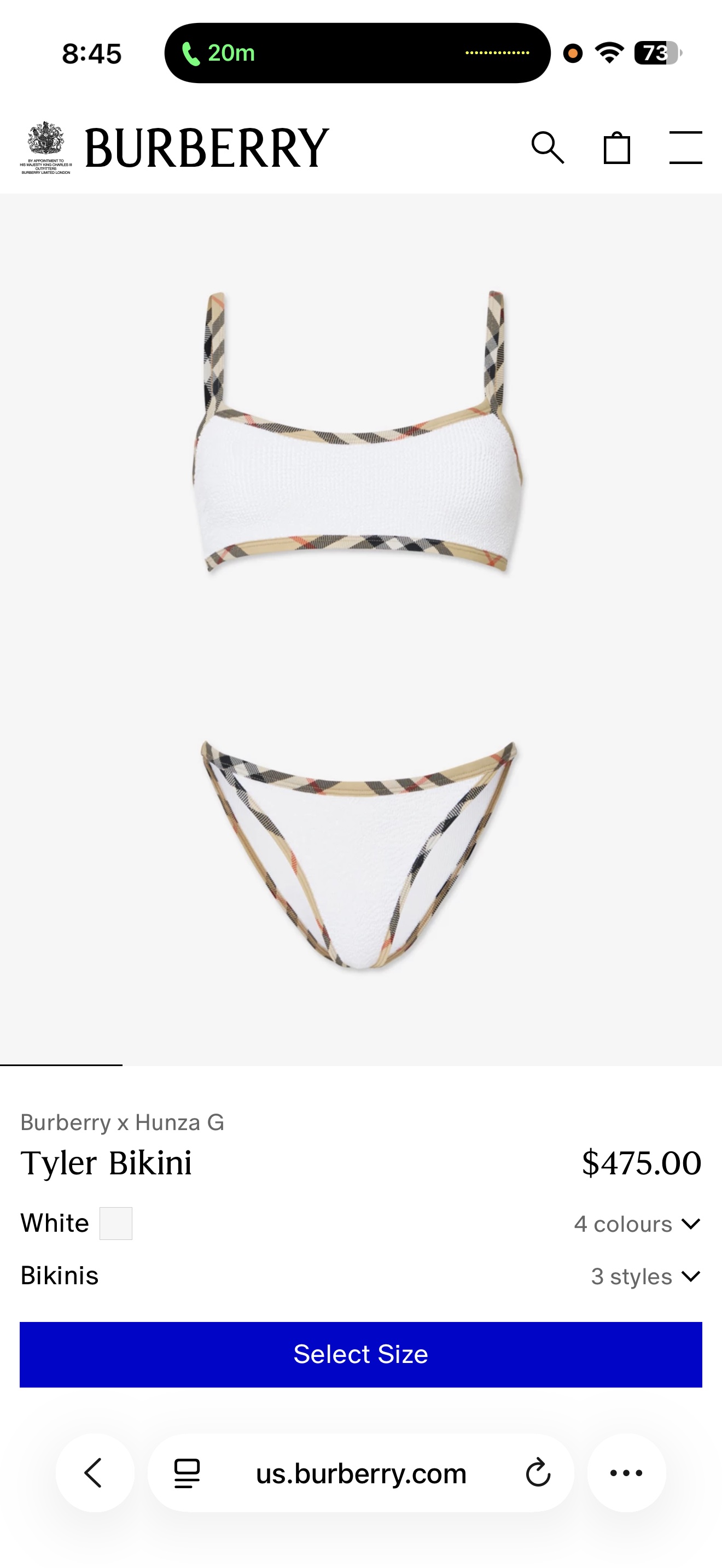 Burberry White Striped Tyler Bikini by Burberry - Pickle