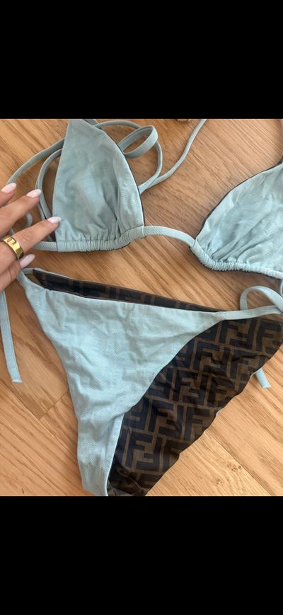 Reversible Light Blue Fendi Monogram Bikini Set by Fendi | Pickle