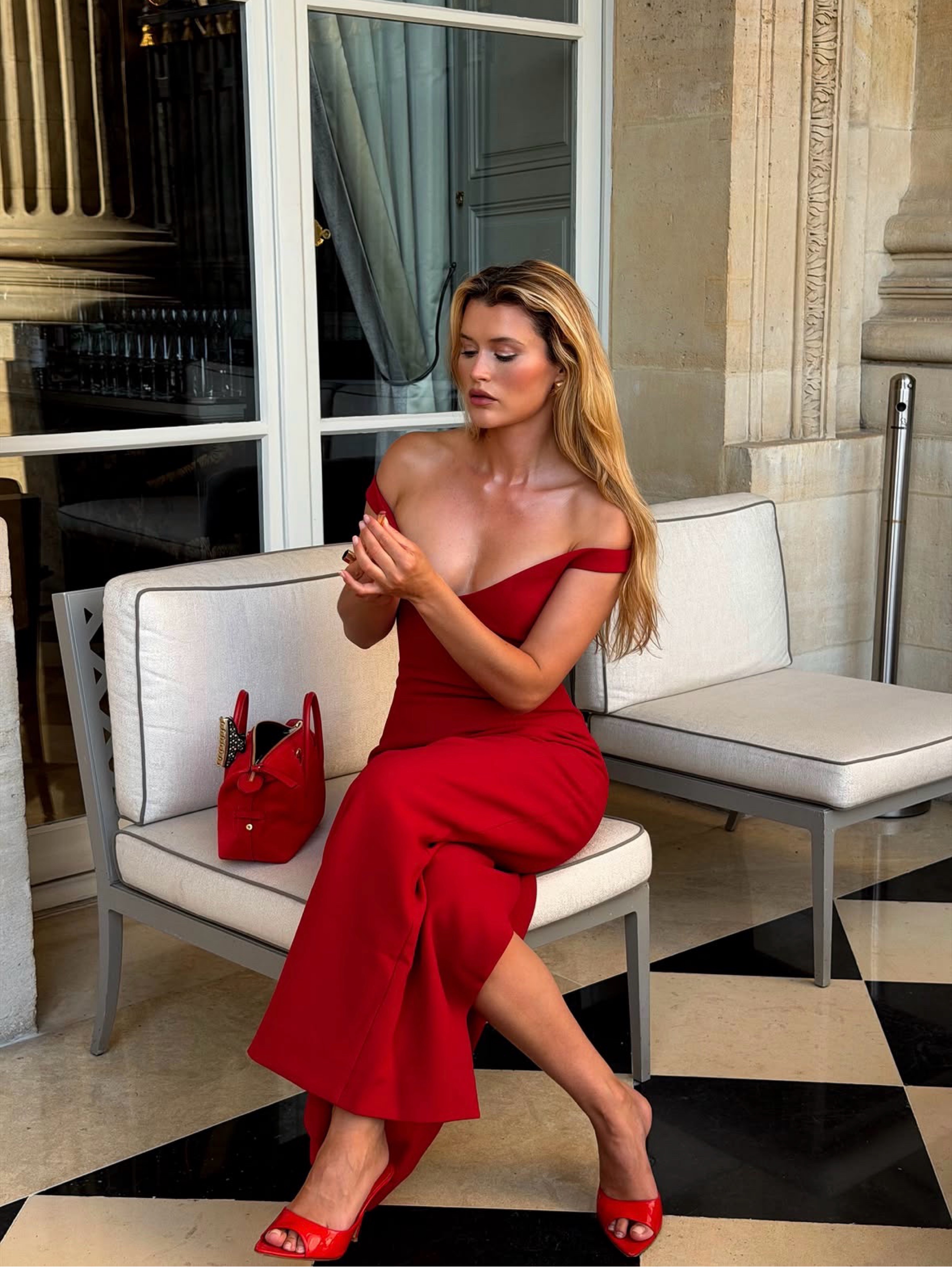 ellery off the shoulder dress Arcina Ori Ellery Red Off-Shoulder Maxi Dress by Arcina Ori