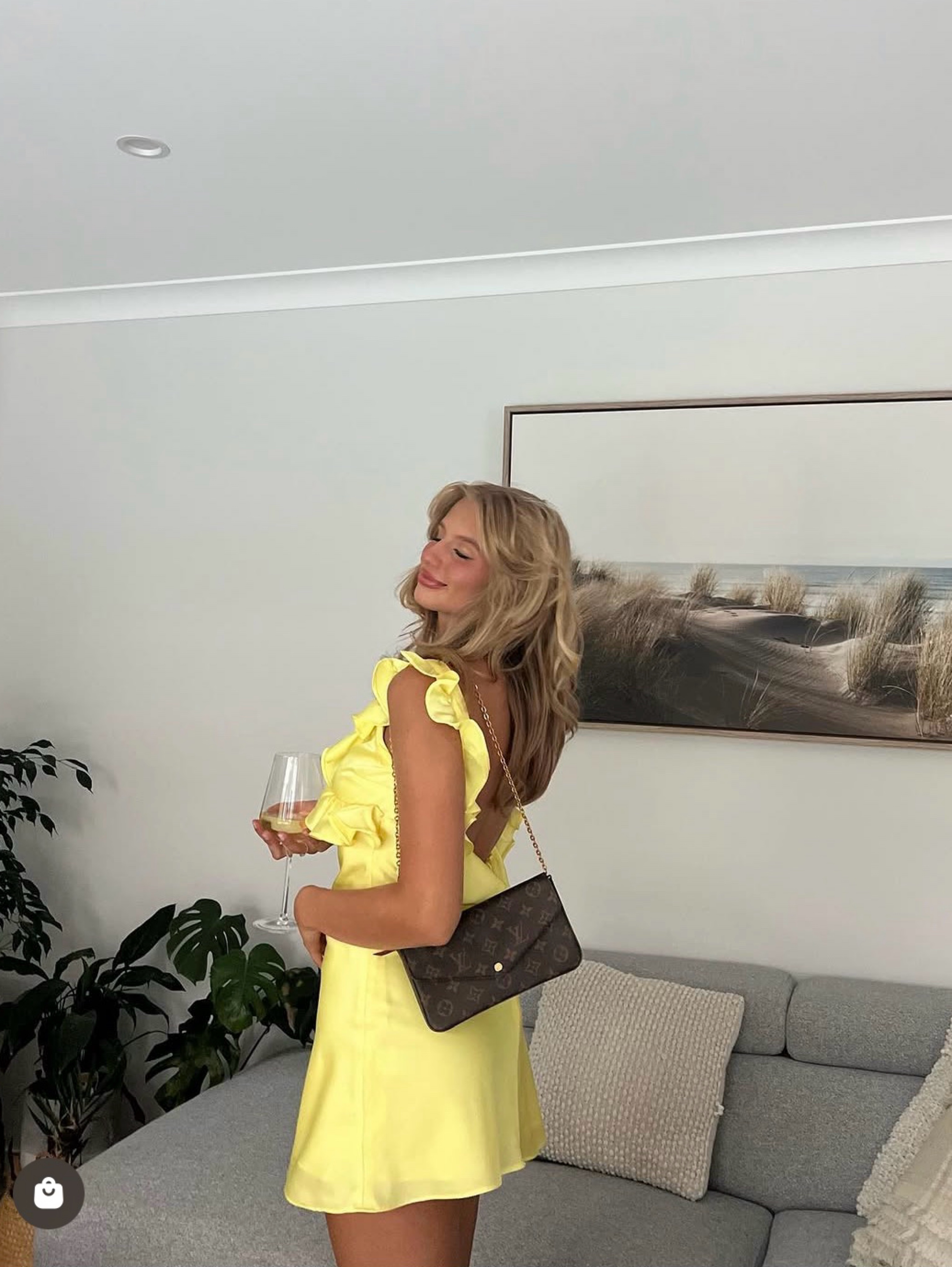 satin ruffle mini dress Yellow Silk Satin Ruffle Mini Dress DVL Shop