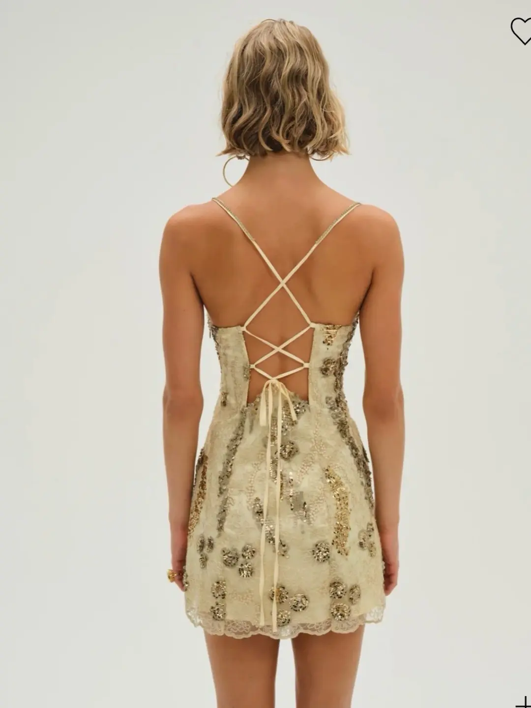 For Love & Lemons Gold Sequin Lace Mini Dress, photo 2 of 2