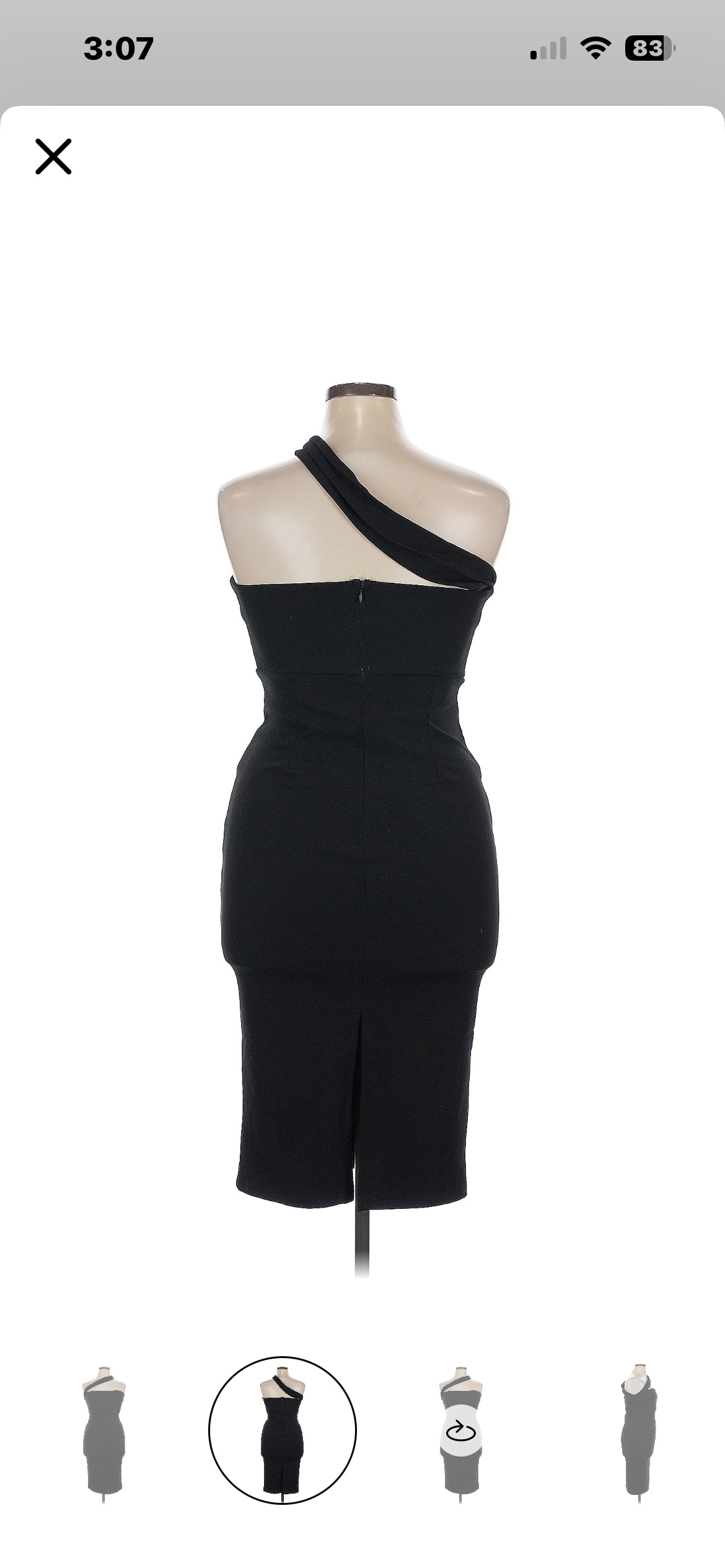 （今週末限定値下げ）dress production W167 Lulus Black One-Shoulder Midi Dress by Lulus - Pickle
