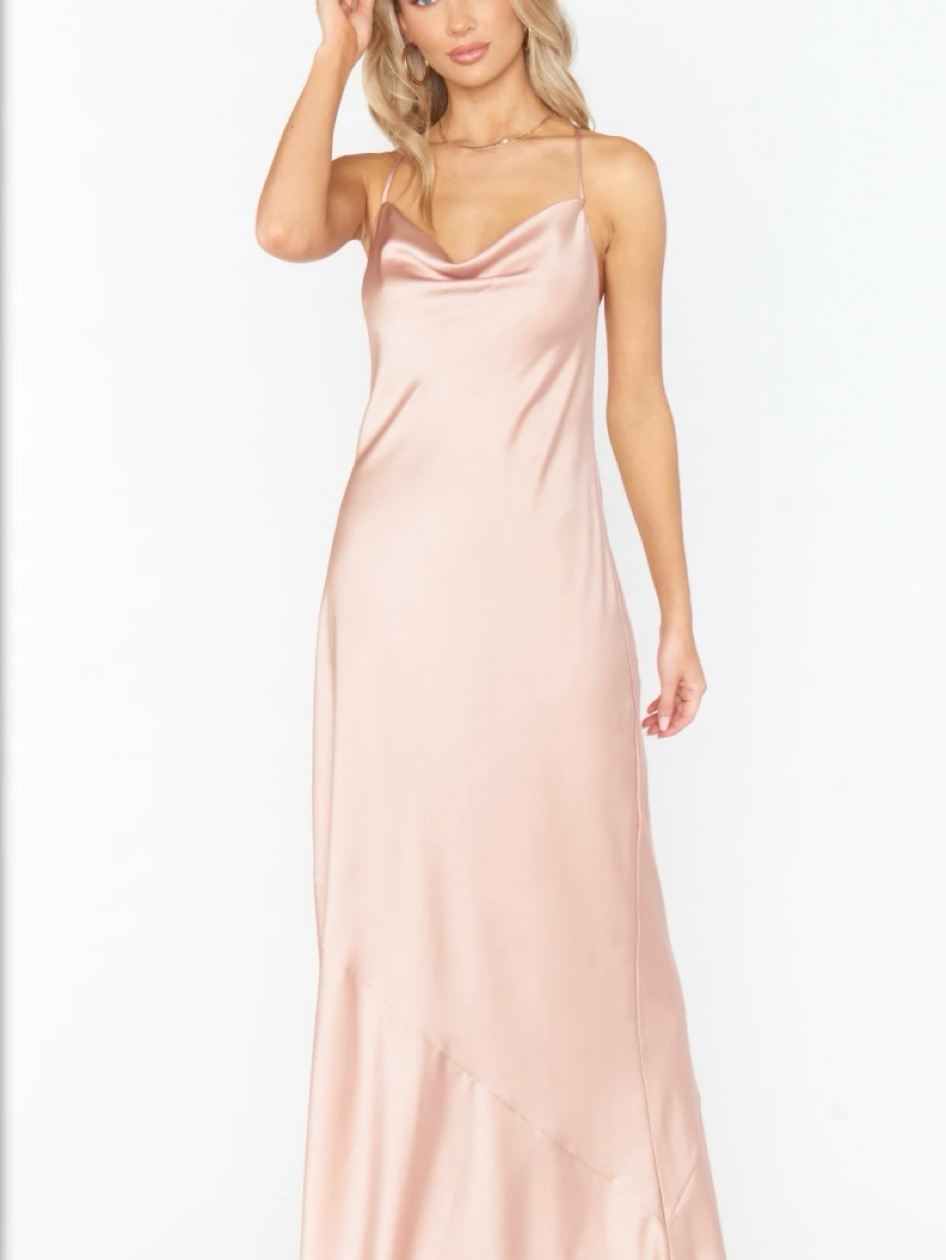 Show Me Your Mumu Tuscany Maxi Slip Dress ~ Rose Gold Luxe Satin