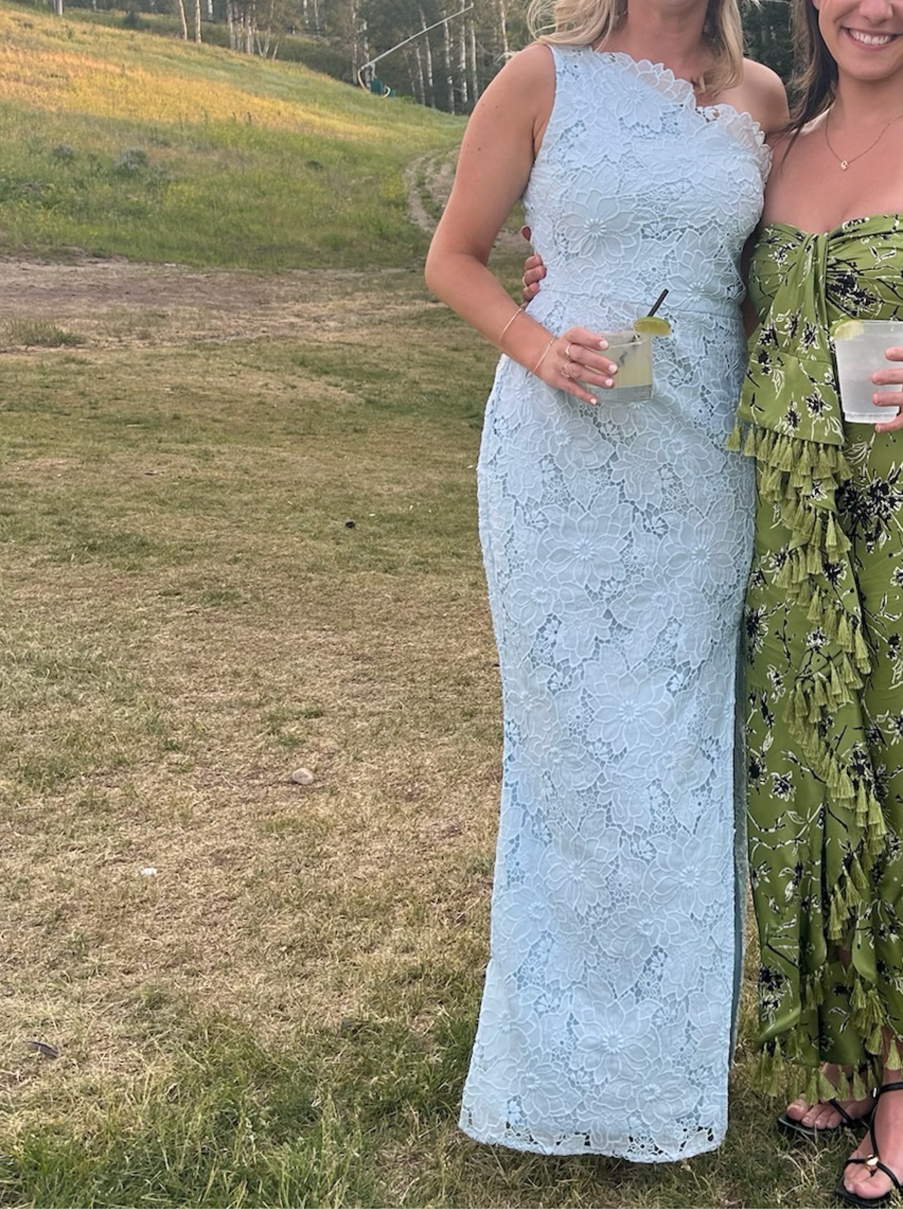 Light Blue Lace Long Dress