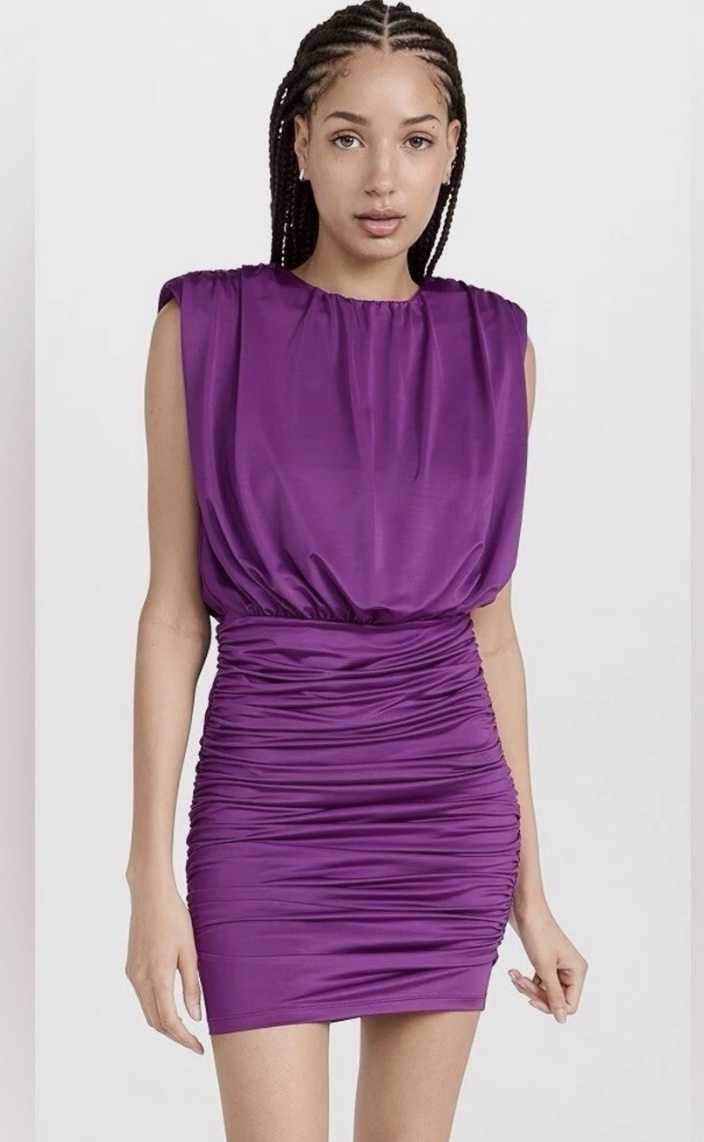 Veronica Beard Purple Satin Mini Dress