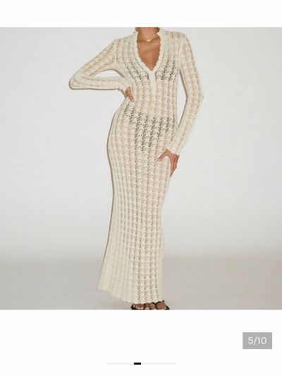 Rumored maxi Ventura Crochet Maxi Dress | Cream - XS by Rumored