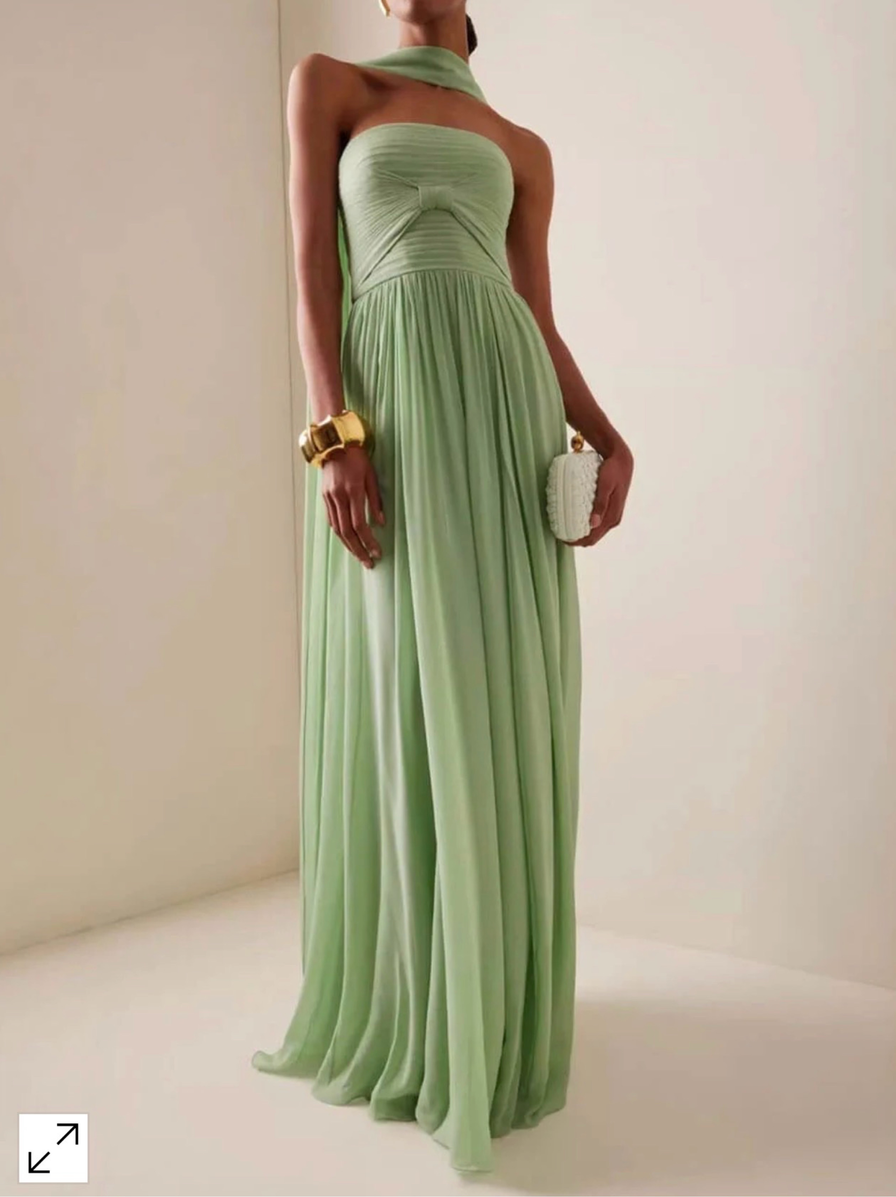 green strapless wedding guest dress The Jasmine | Mustard Green Pleated Strapless Wedding Guest Dress