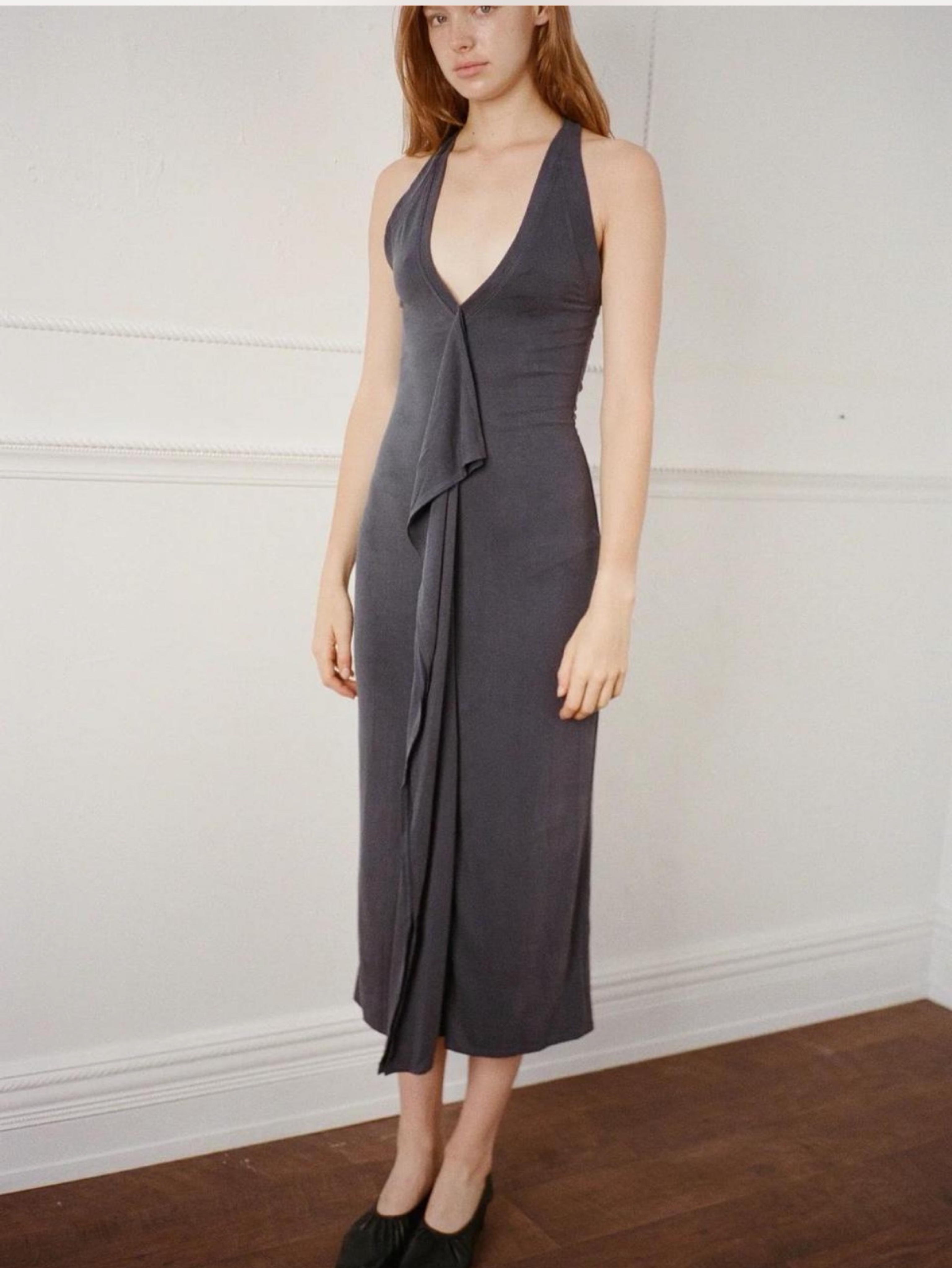 Navy Belle Anna Midi Dress