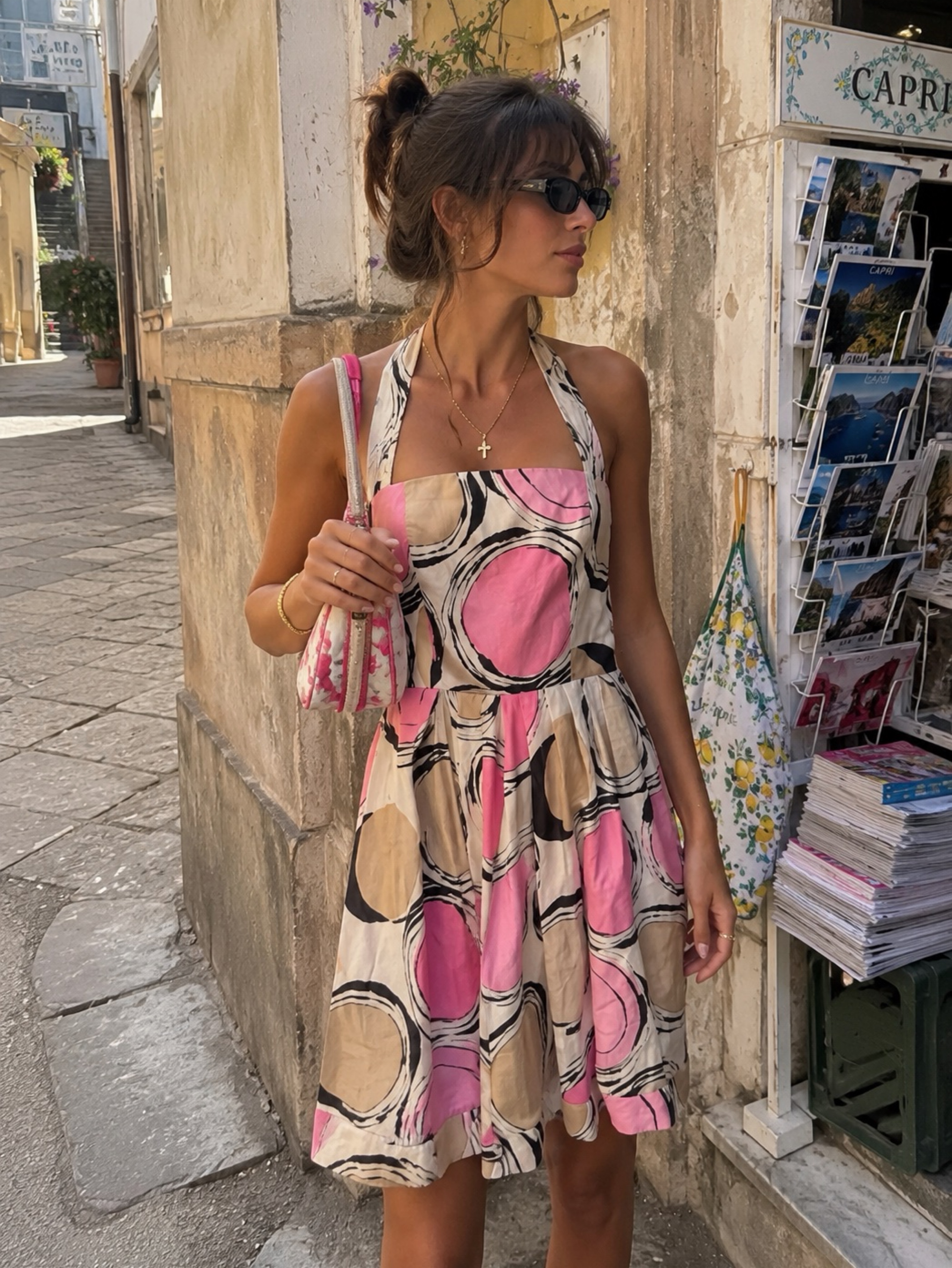 Vintage Silk Blugirl by Blumarine Knee Length Halter Dress