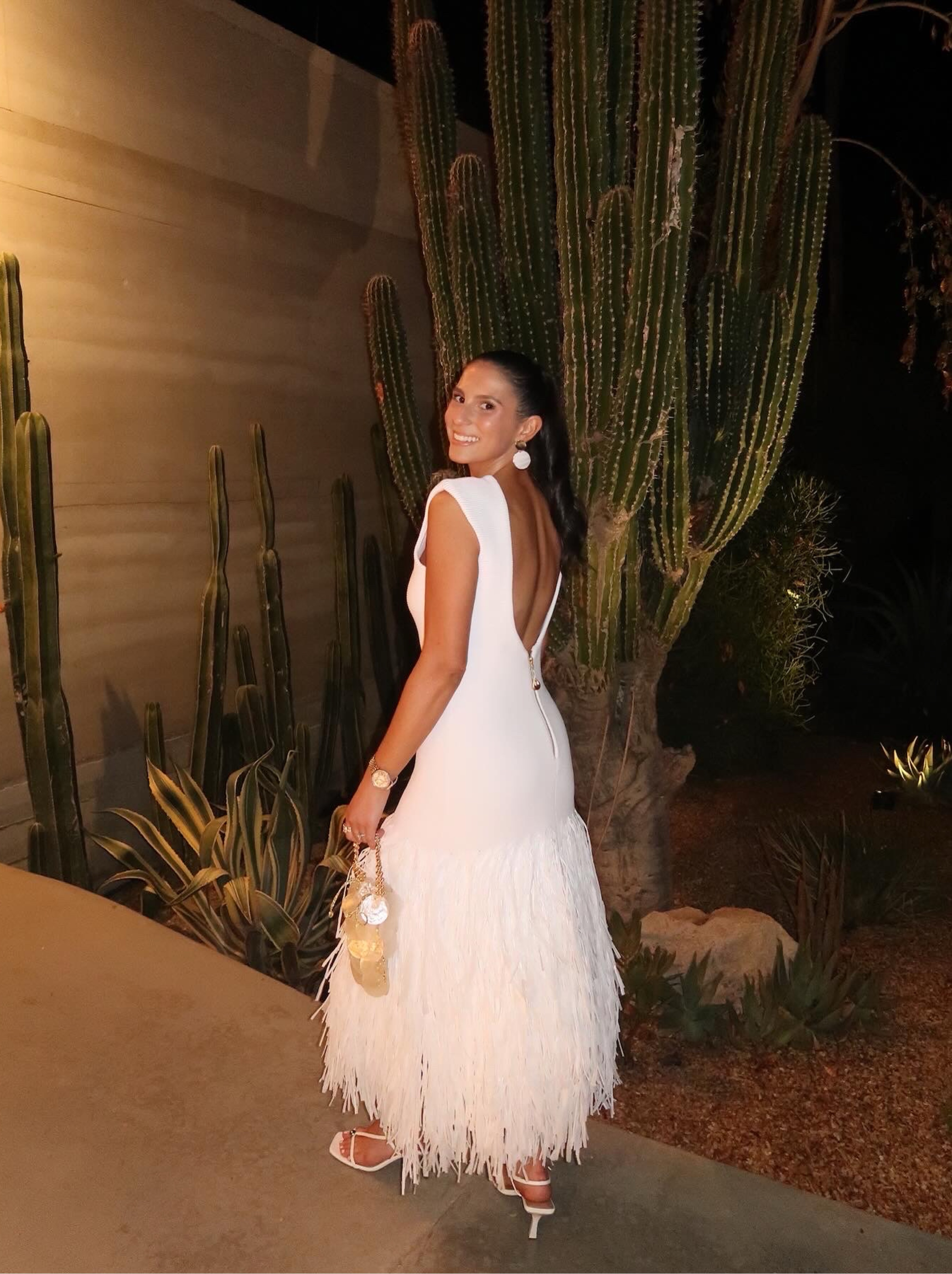 aje white midi dress AJE VANADES CUTOUT RING MIDI DRESS SIZE AUS 8 / US 4