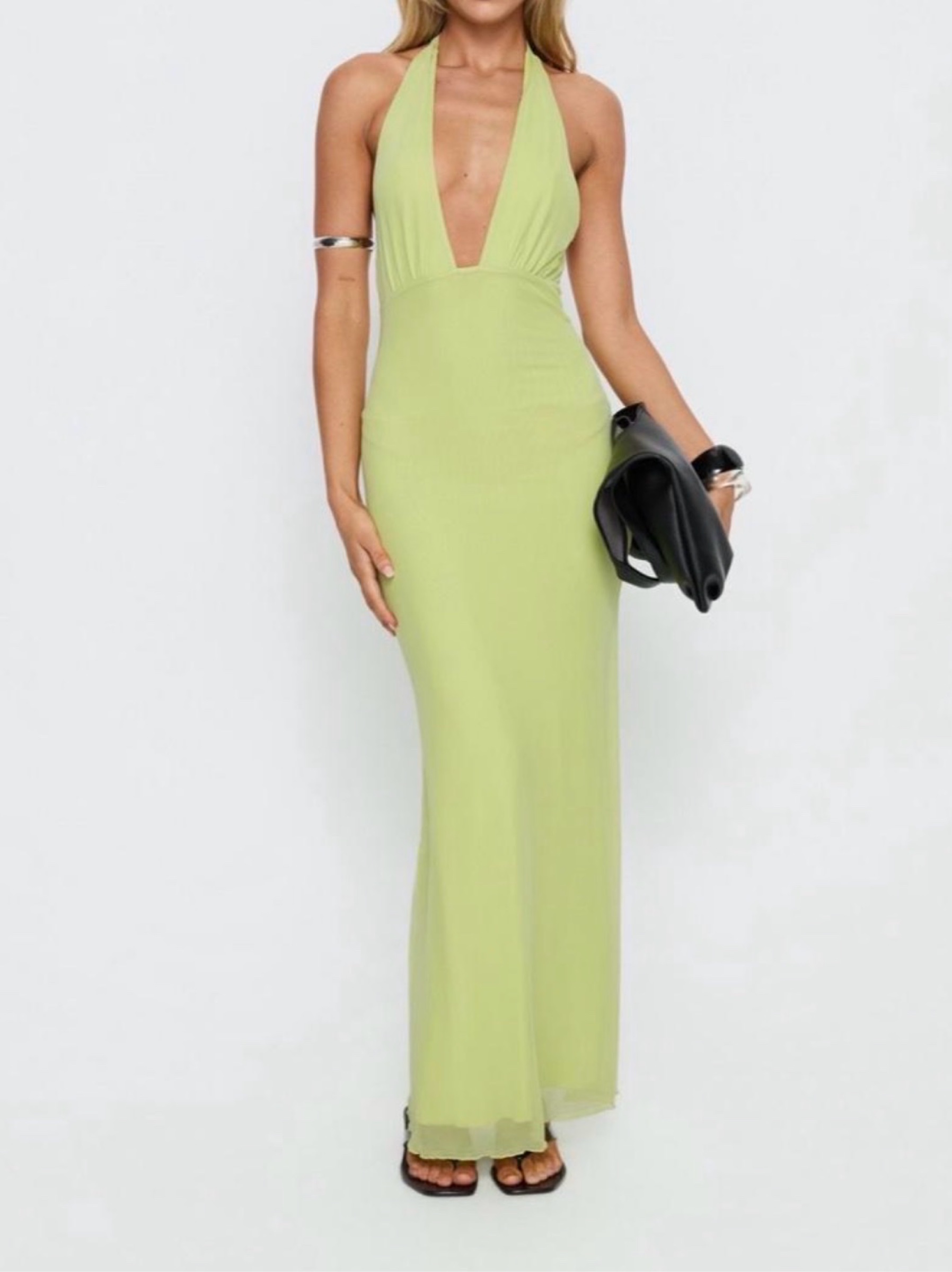 lime green princess dress Polly Astrazia Halter Maxi in solid by Princess Polly 7 Years (140cm) 72
