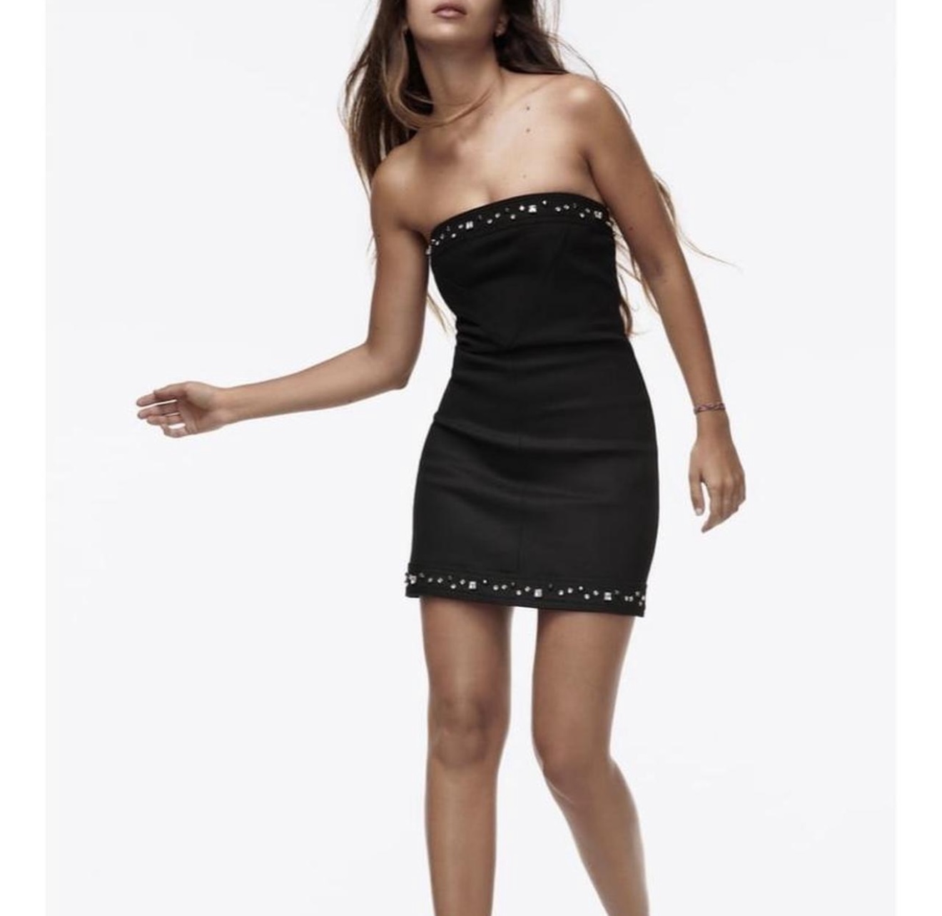 zara black mini dress with rhinestones Bennette Dress - Black