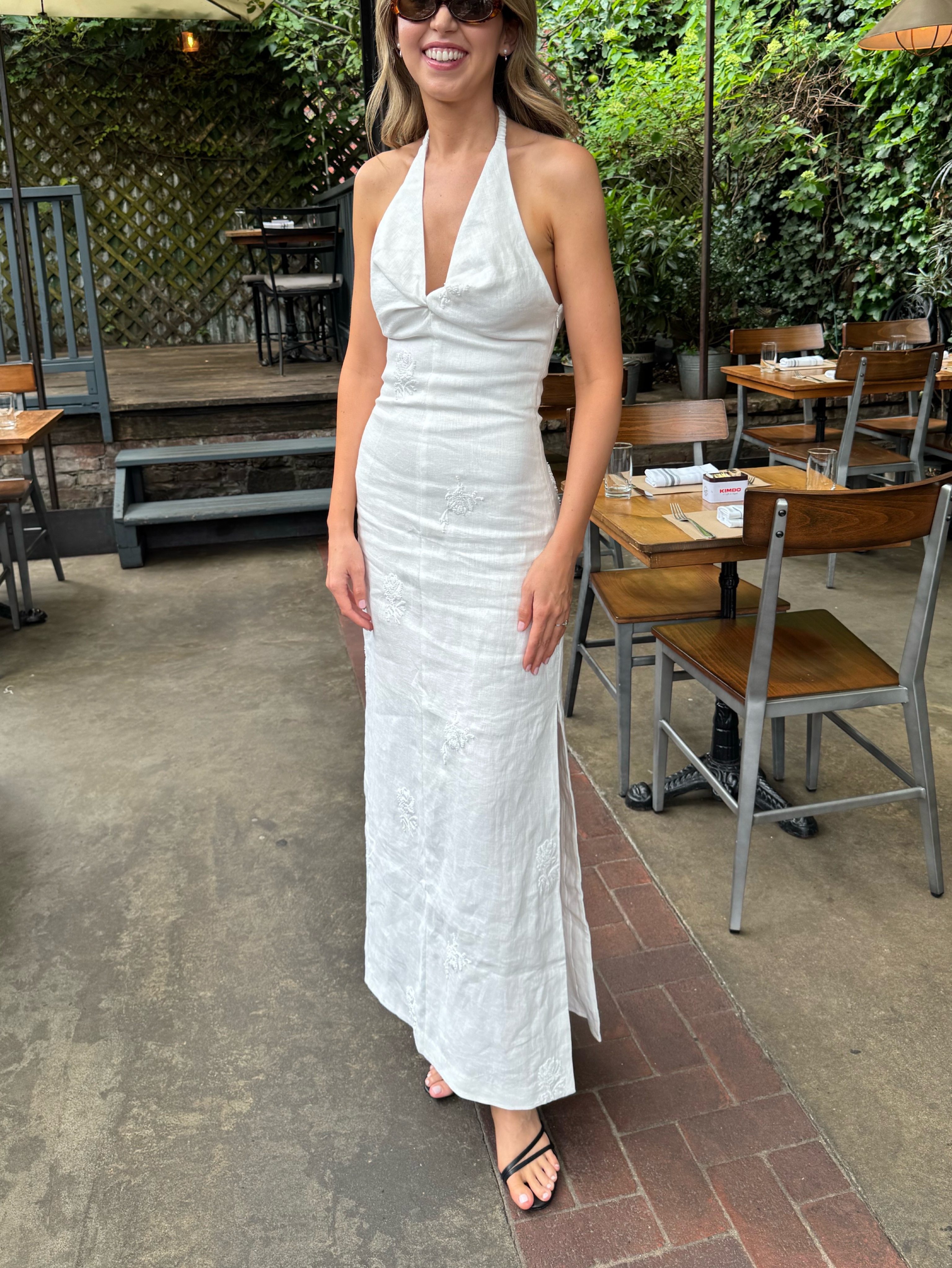 White Halter Linen Maxi Dress by SIR THE LABEL - Pickle White Halter Linen Maxi Dress by SIR THE LABEL - Pickle