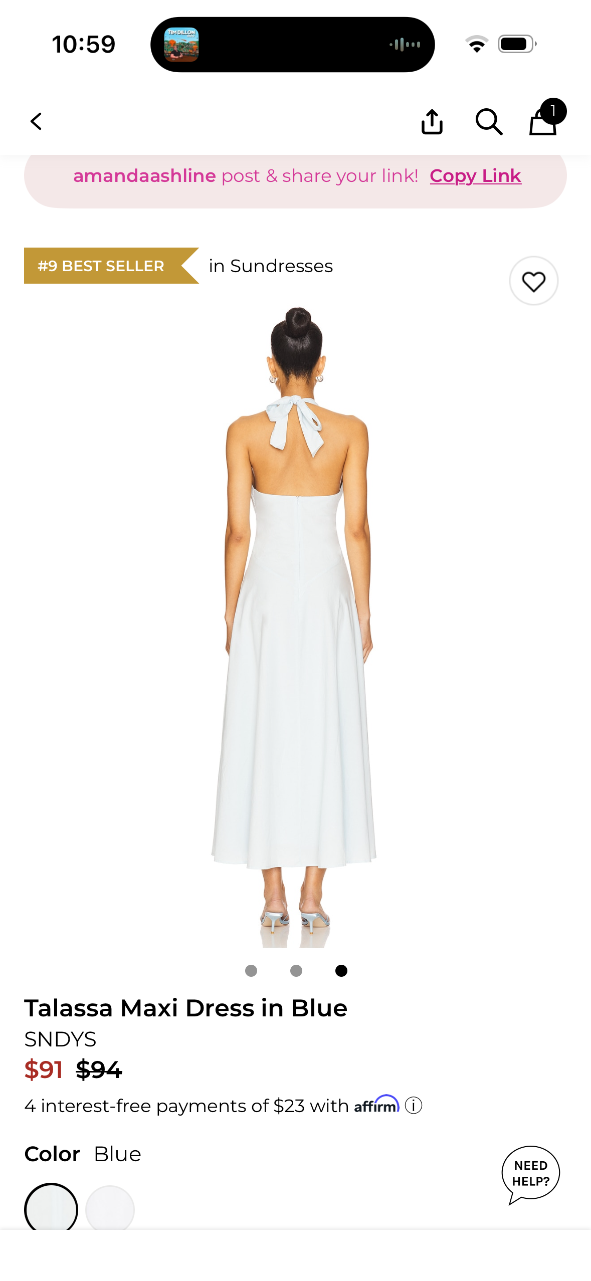 Revolve Blue Halter Maxi Dress by SNDYS - Pickle