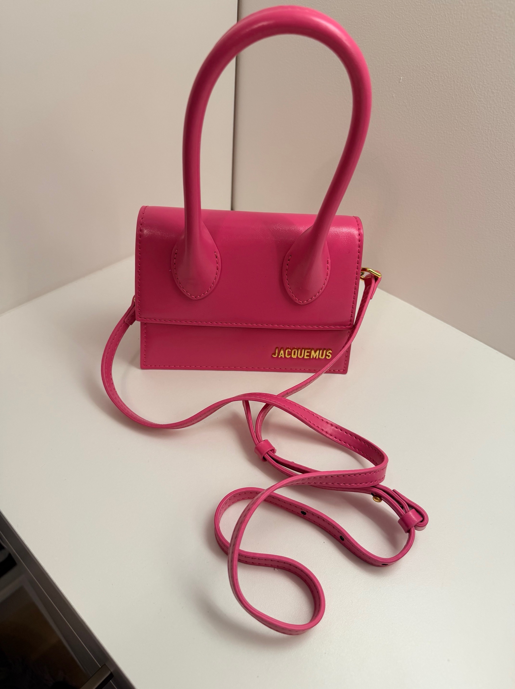 Jacquemus Hot Pink Leather Top Handle Bag by Jacquemus | Pickle