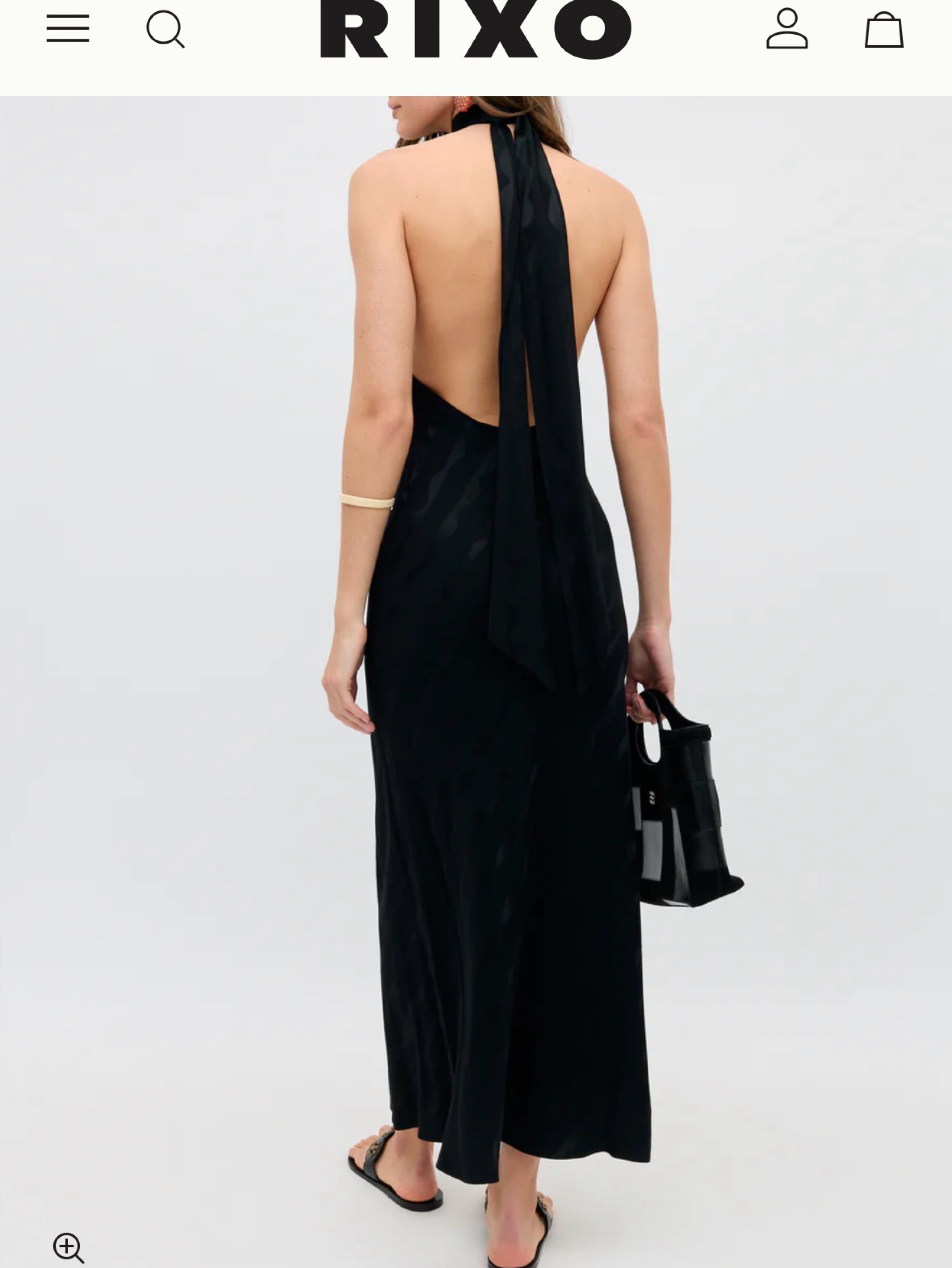 rixo halter neck dress Maura Halterneck Midi Dress in Brown Mink