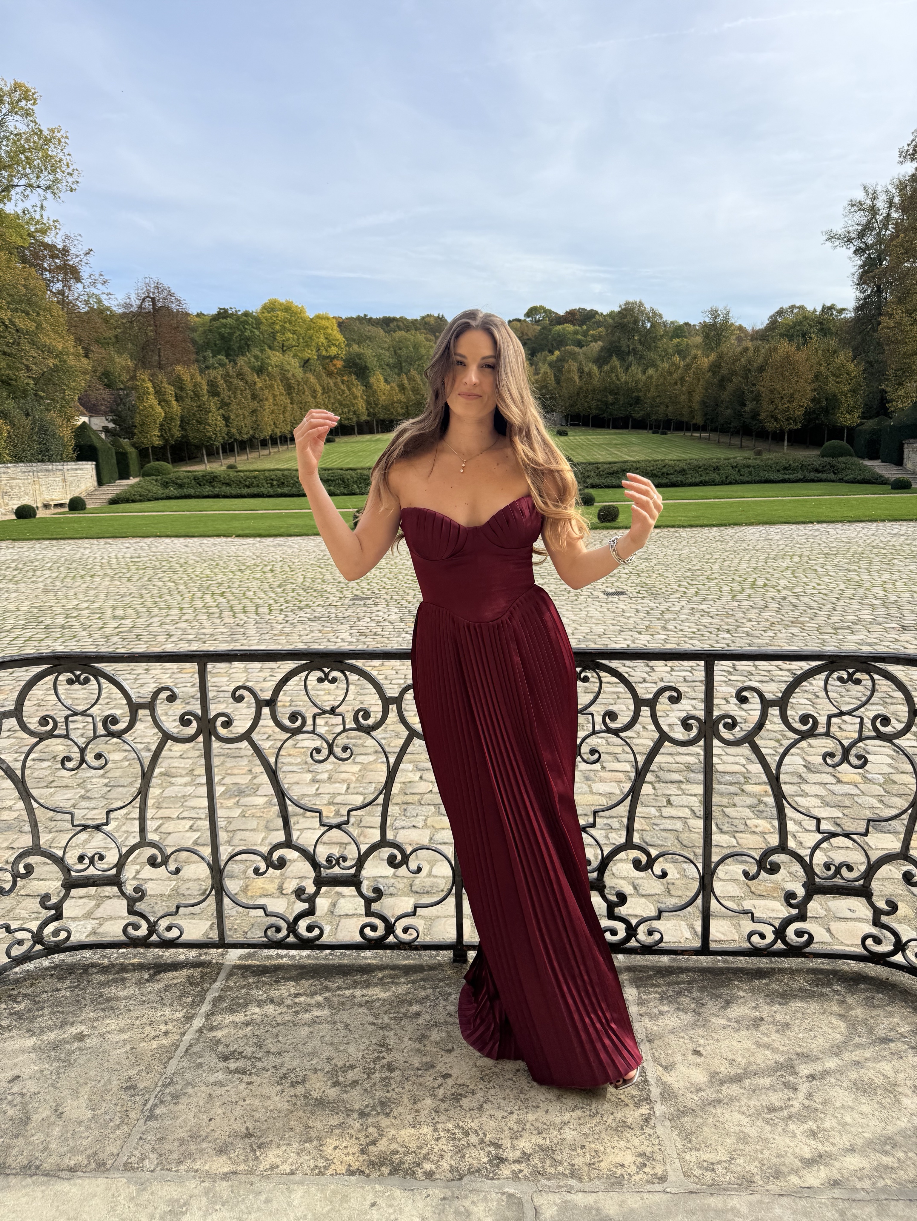 burgundy pleated dress Yaz Pleated Mini Dress