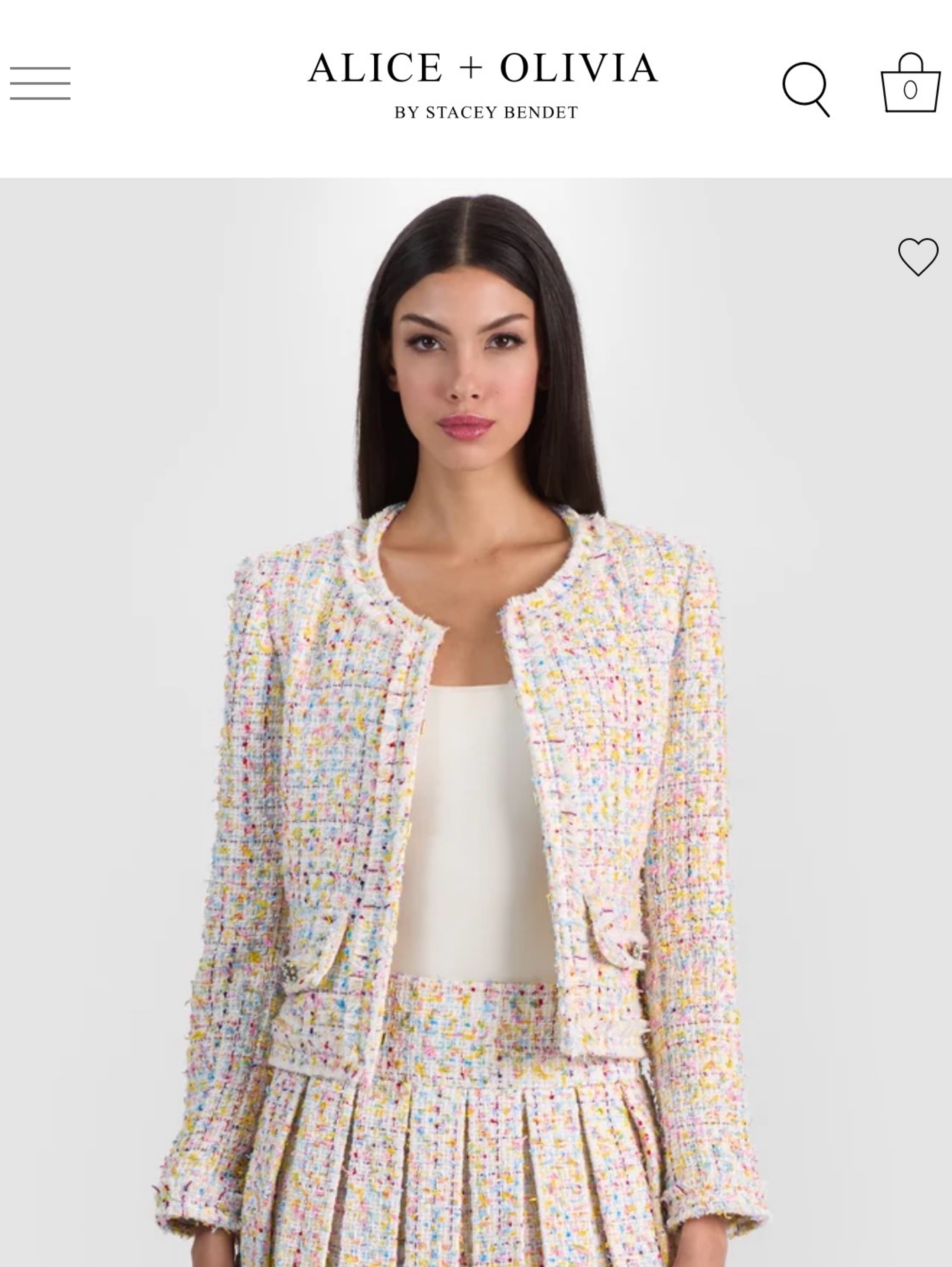 Alice + Olivia Multicolor Tweed Blazer