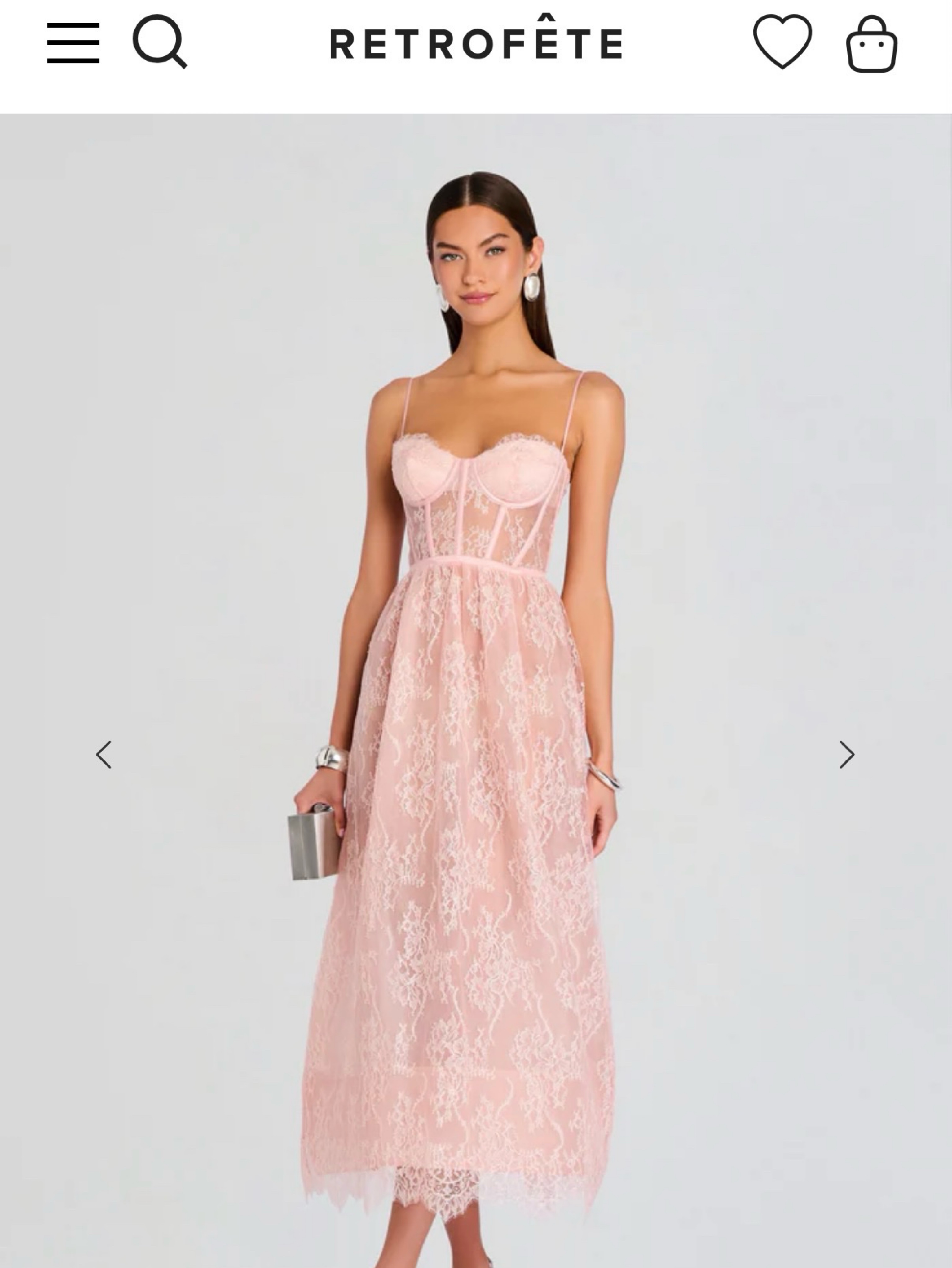 Blush Lace Bustier Midi Dress