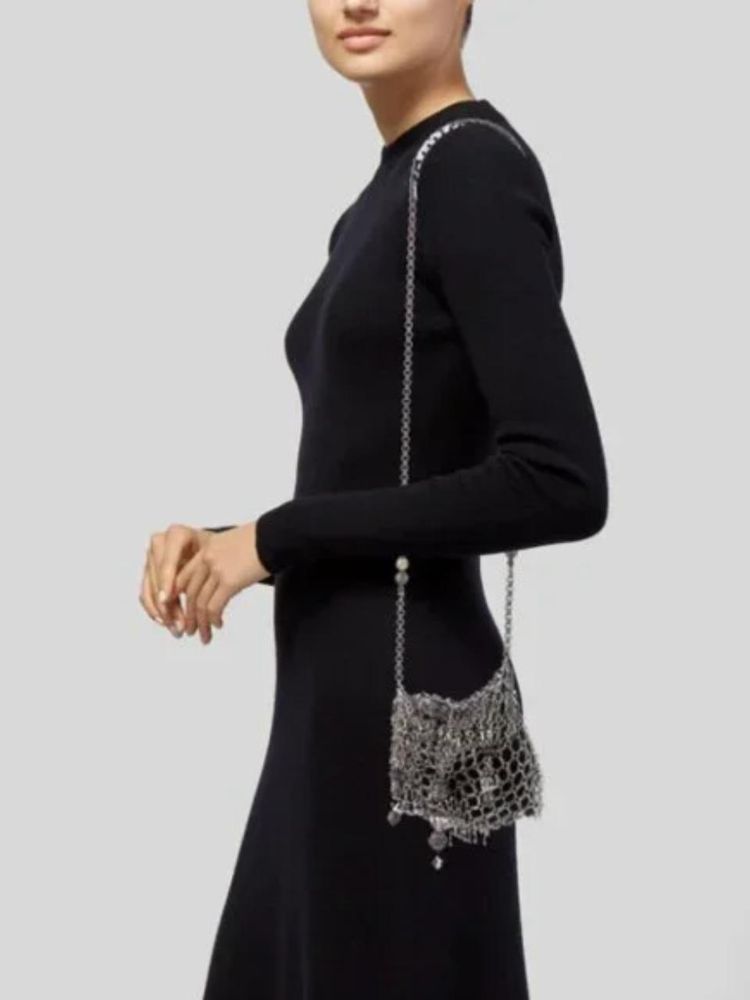MAYAパールマスクチェーン Maya Evangelista Chainmail Crossbody Evening Bag by Maya