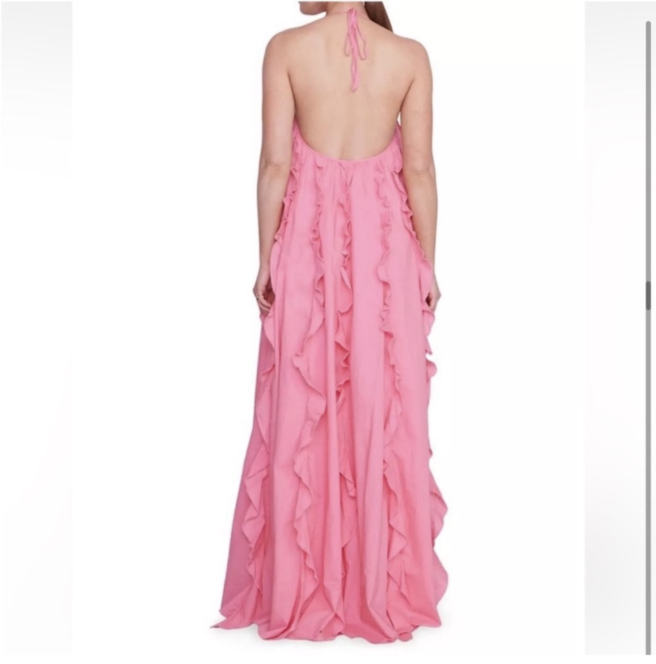 staud pink ruffle dress Staud