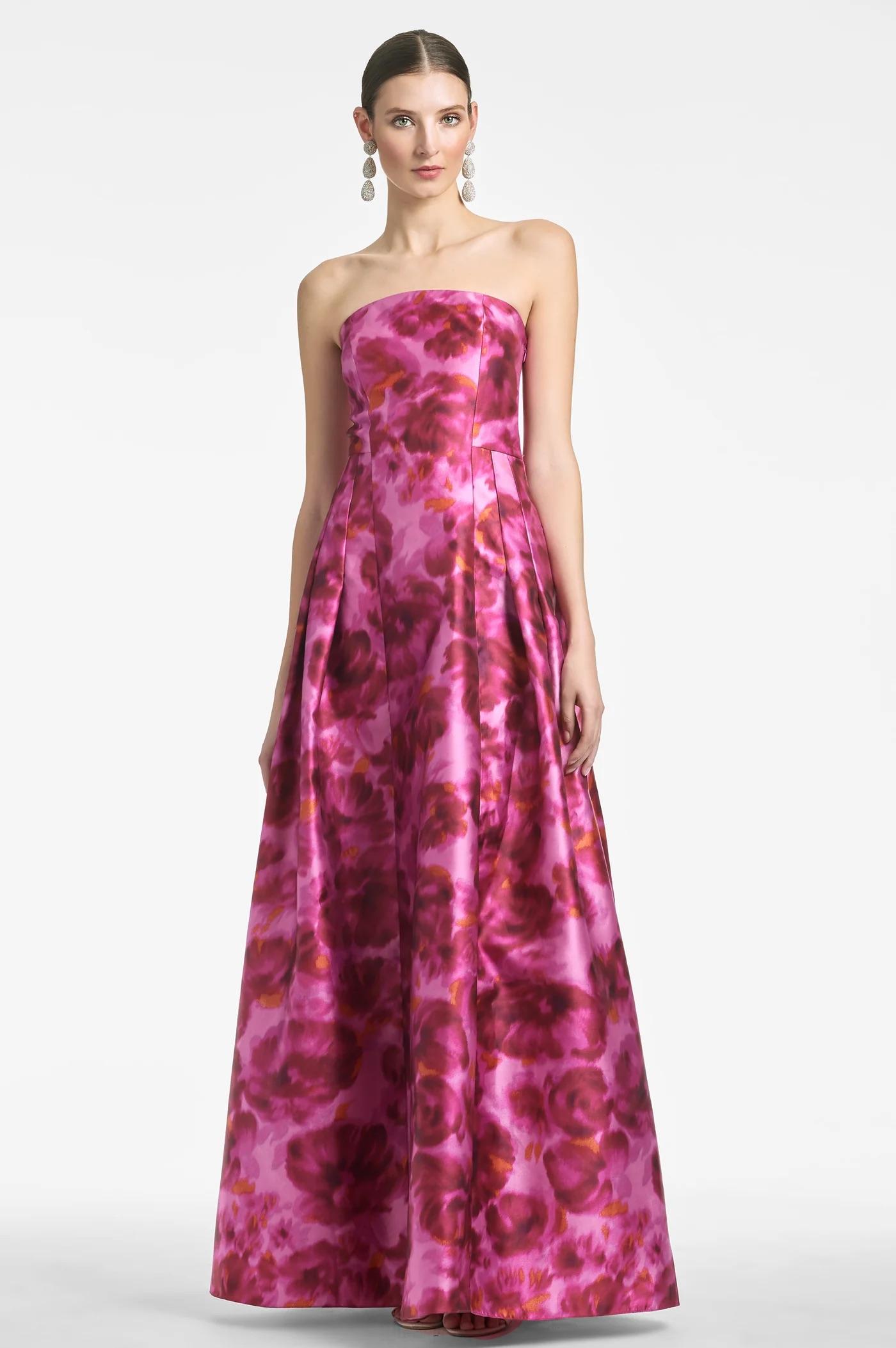 Sachin & Babi Zofia Watercolor-Effect Gown