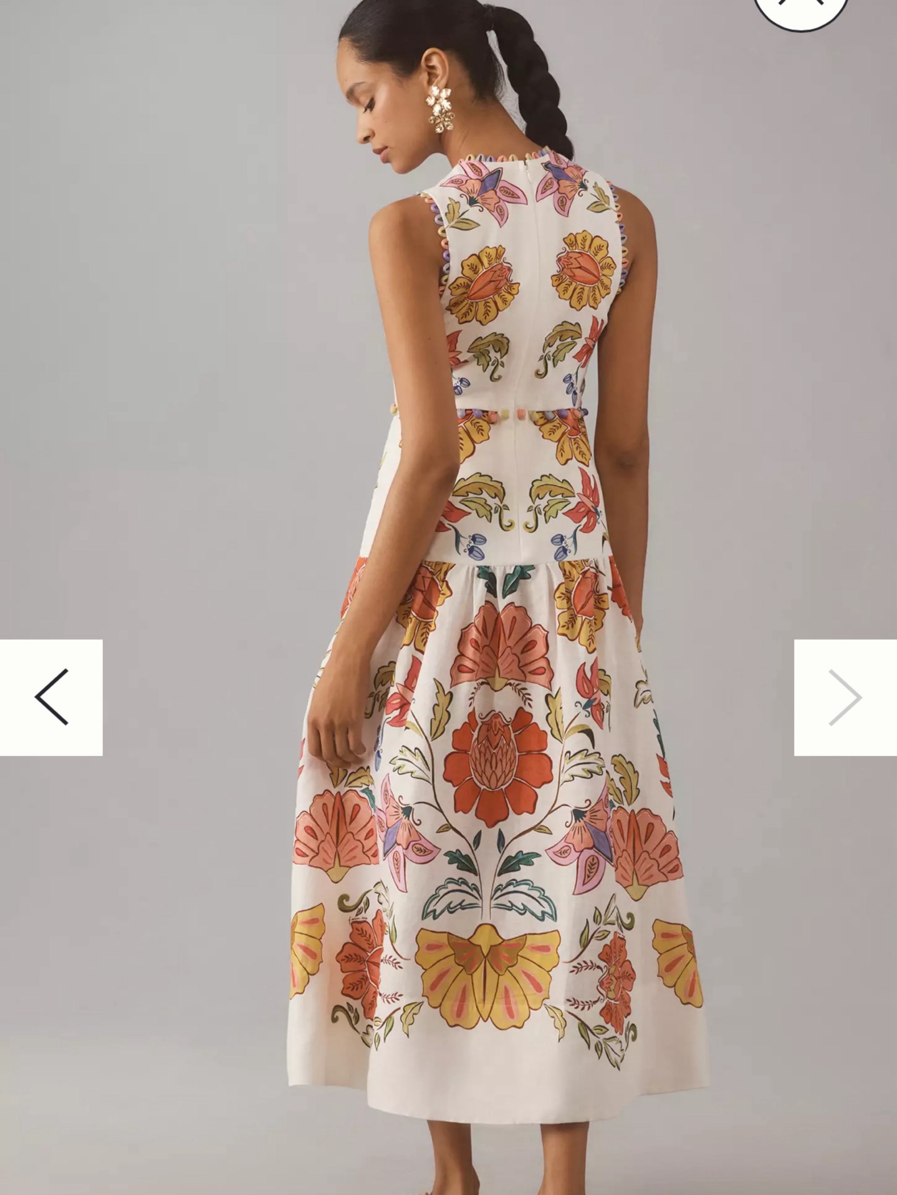 farm rio floral v-neck sleeveless linen maxi dress Farm Rio Floral V-Neck Sleeveless Linen Maxi Dress by Farm Rio