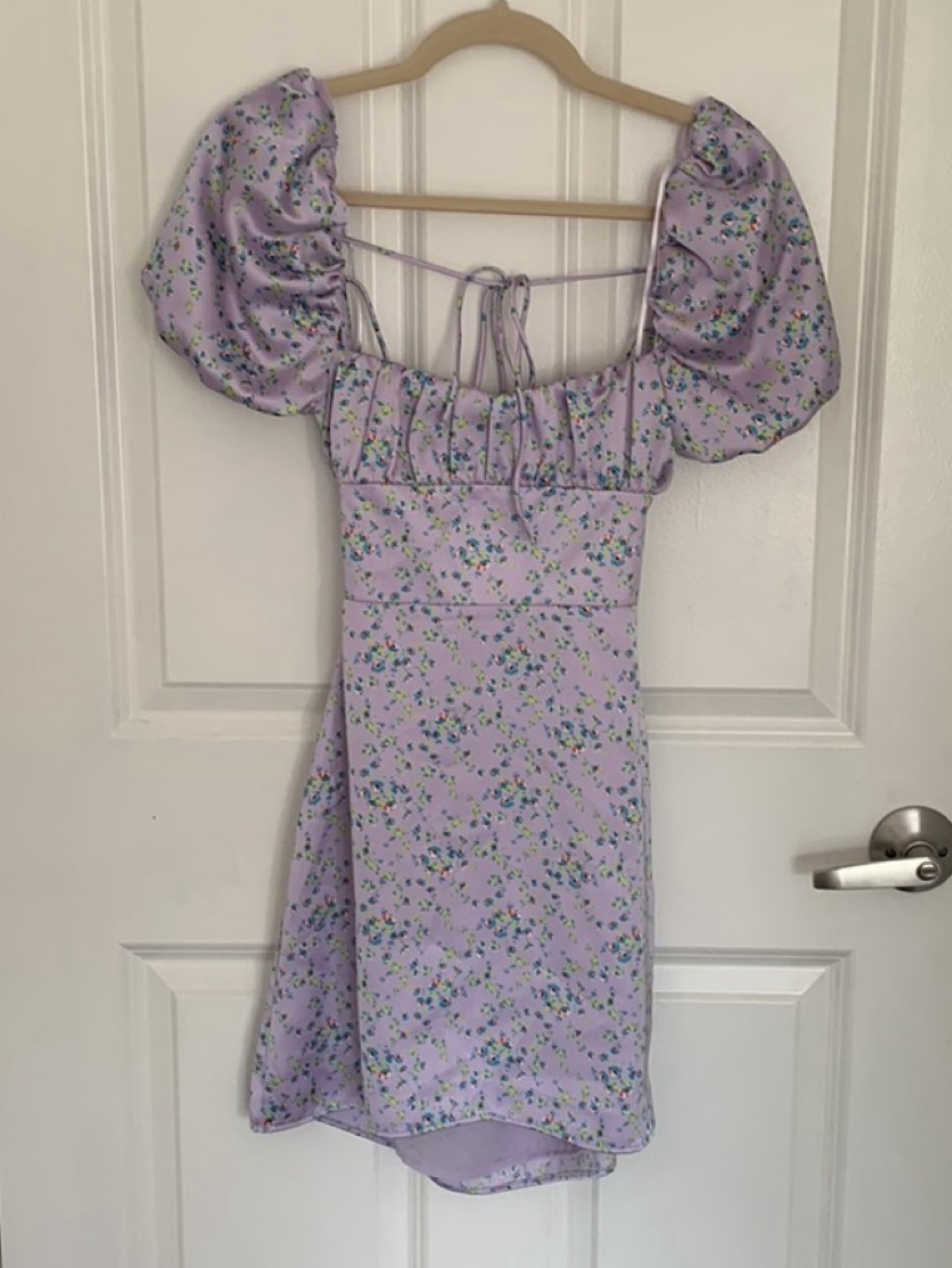 purple silk dress zara Zara Purple Satin Long Sleeve Wrap Mini Dress Size XS New RRP 49.99 Bloggers