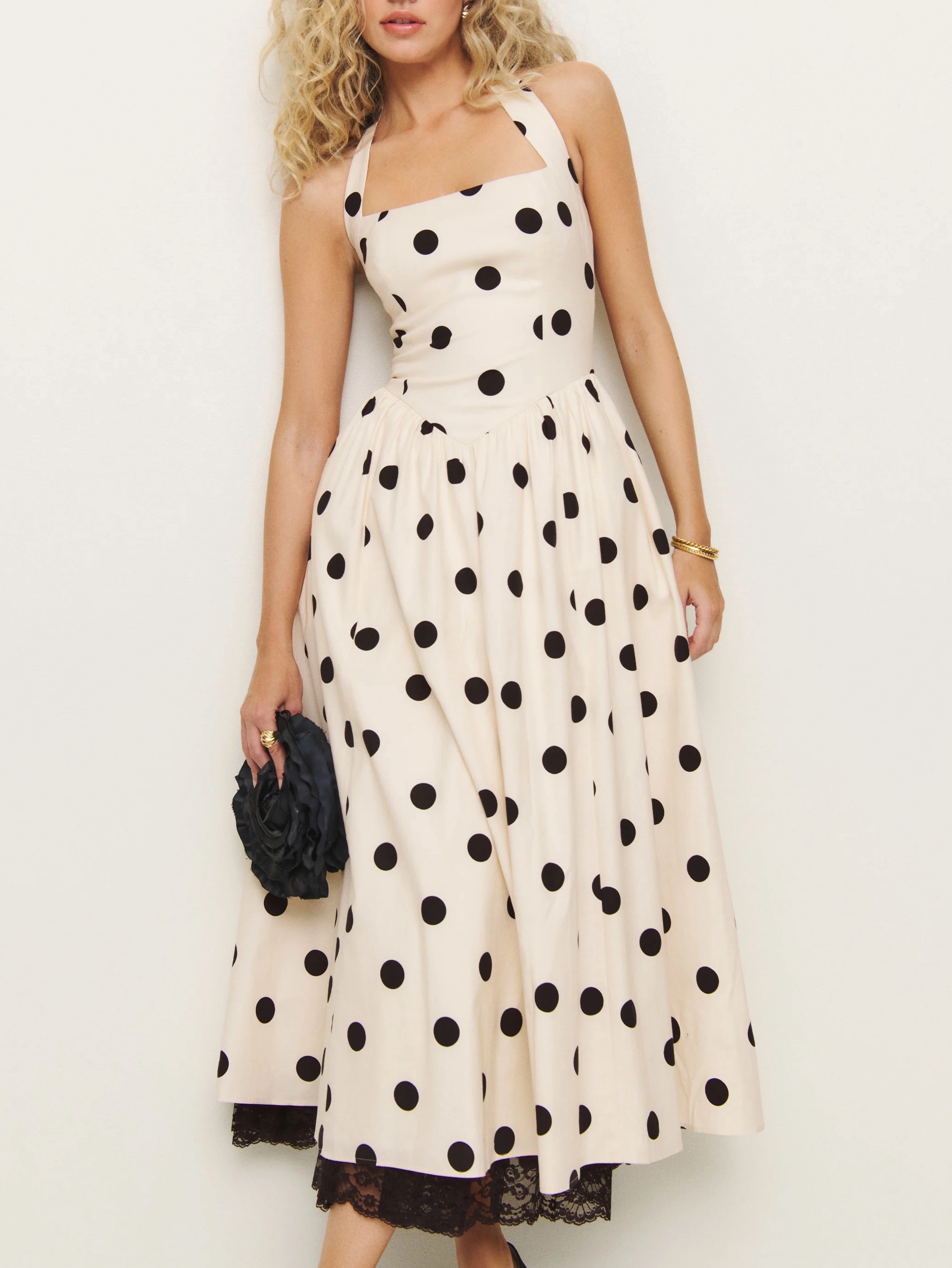 Reformation Midi Polka Dot Dress