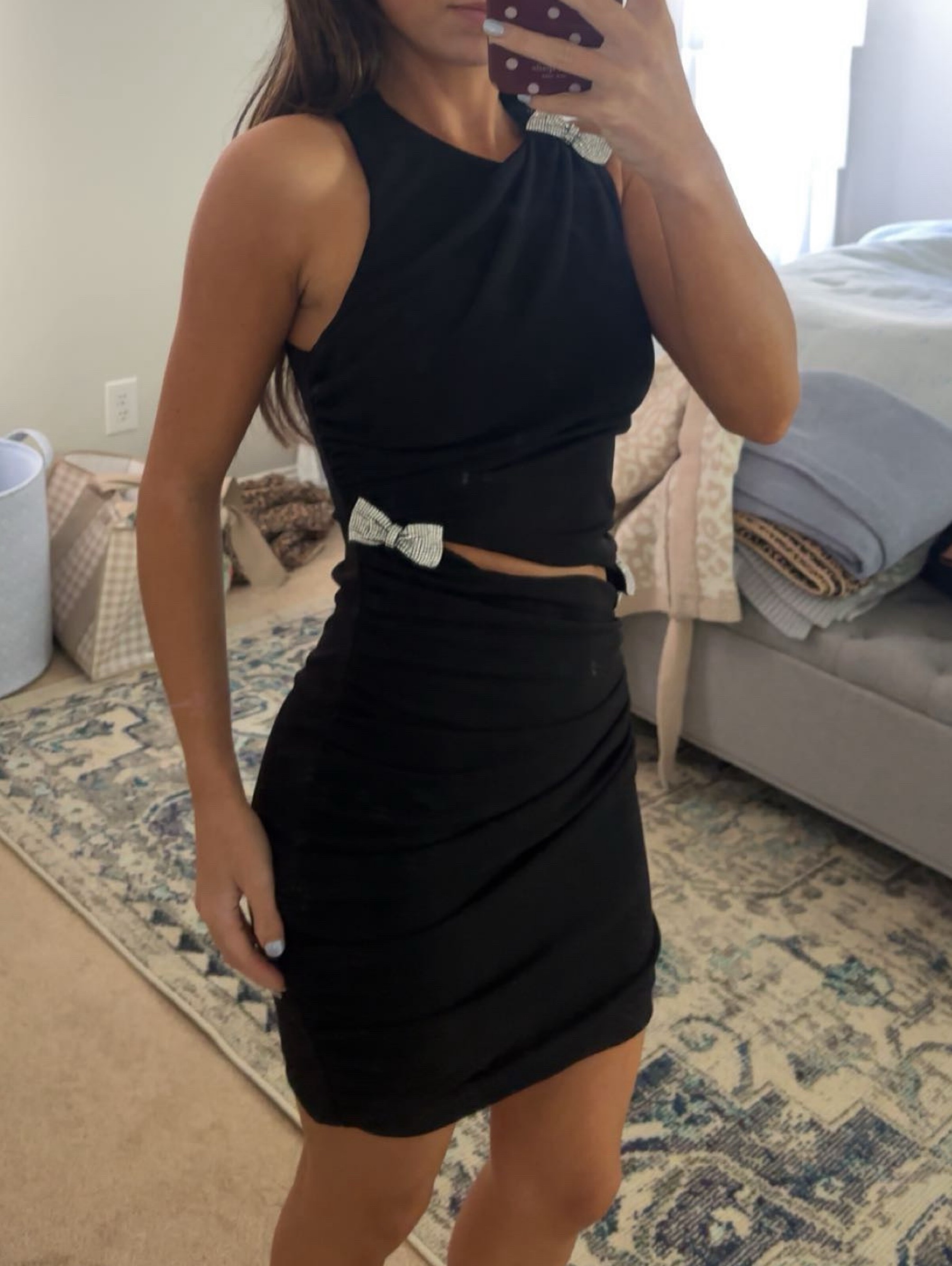zara black mini dress with bow bows by Zara Short dress with an