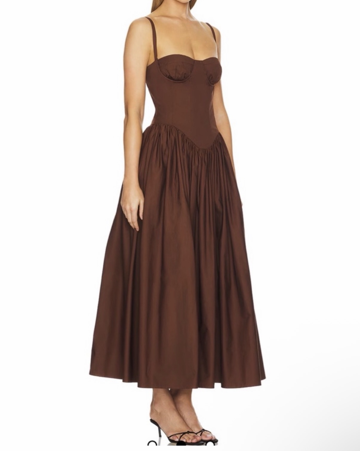 Tularosa - Brown Corset Midi Dress