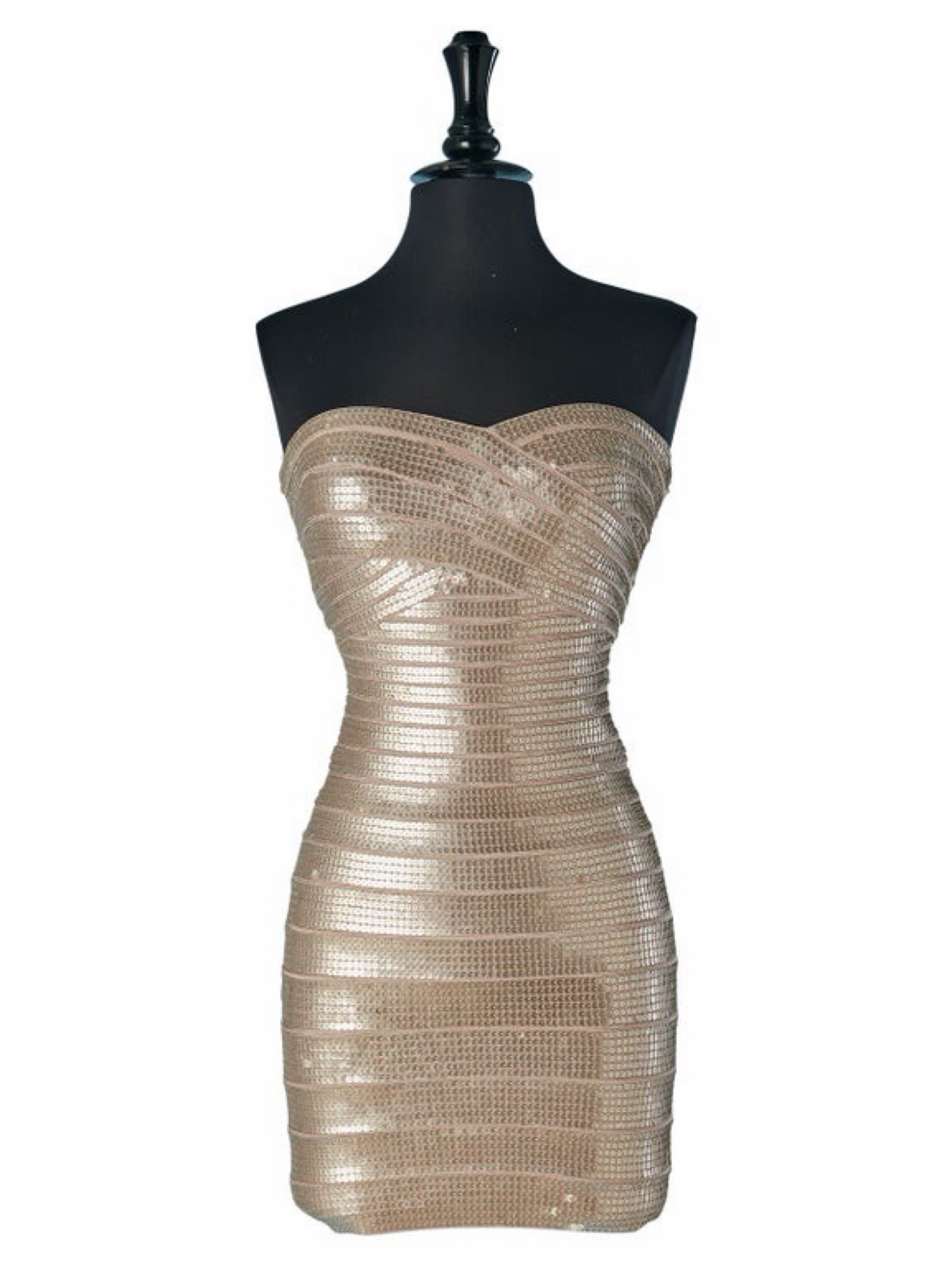 Gold sequin bandage dress Hervé Léger