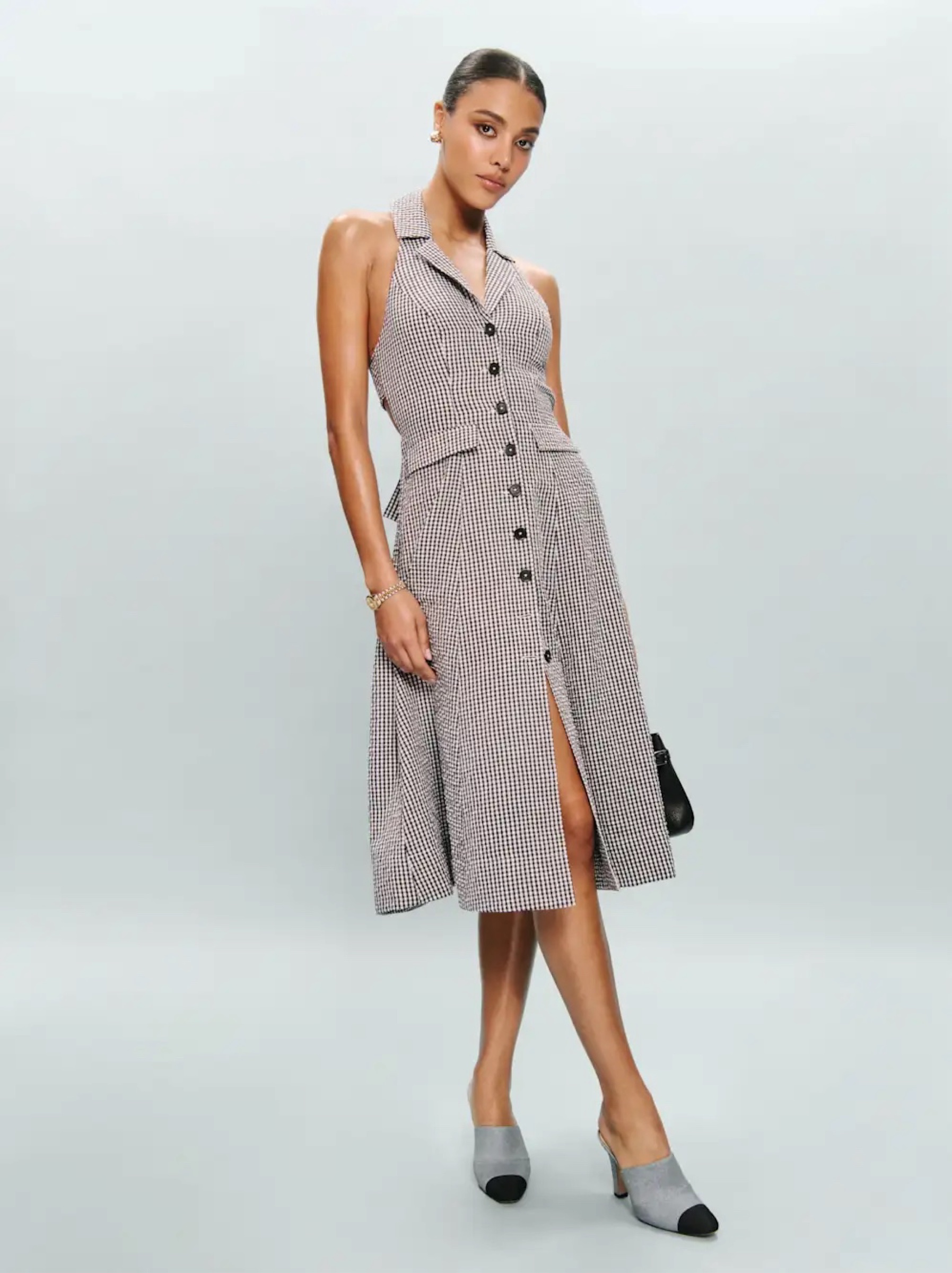 reformation striped halter dress Gingham Midi by Reformation reformation jillian silk dress