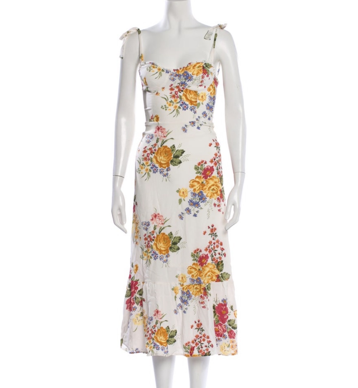 strapless white midi dress bridal Serena Bridal Strapless Midi Dress